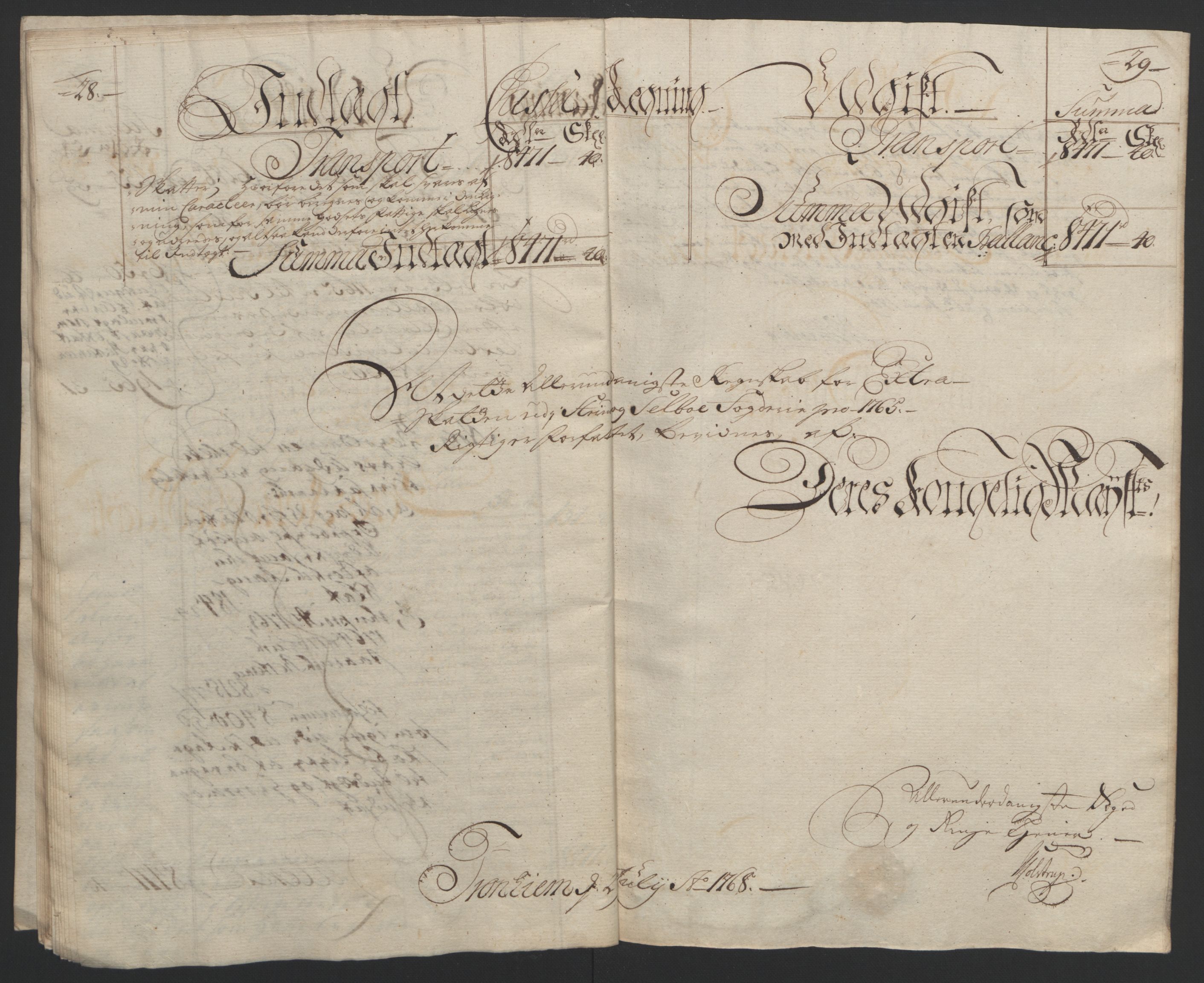 Rentekammeret inntil 1814, Reviderte regnskaper, Fogderegnskap, AV/RA-EA-4092/R61/L4180: Ekstraskatten Strinda og Selbu, 1762-1767, p. 85