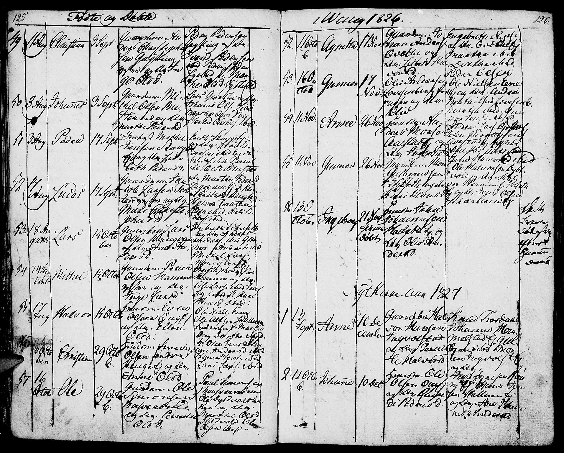 Vang prestekontor, Hedmark, AV/SAH-PREST-008/H/Ha/Haa/L0006: Parish register (official) no. 6 /1, 1809-1827, p. 125-126