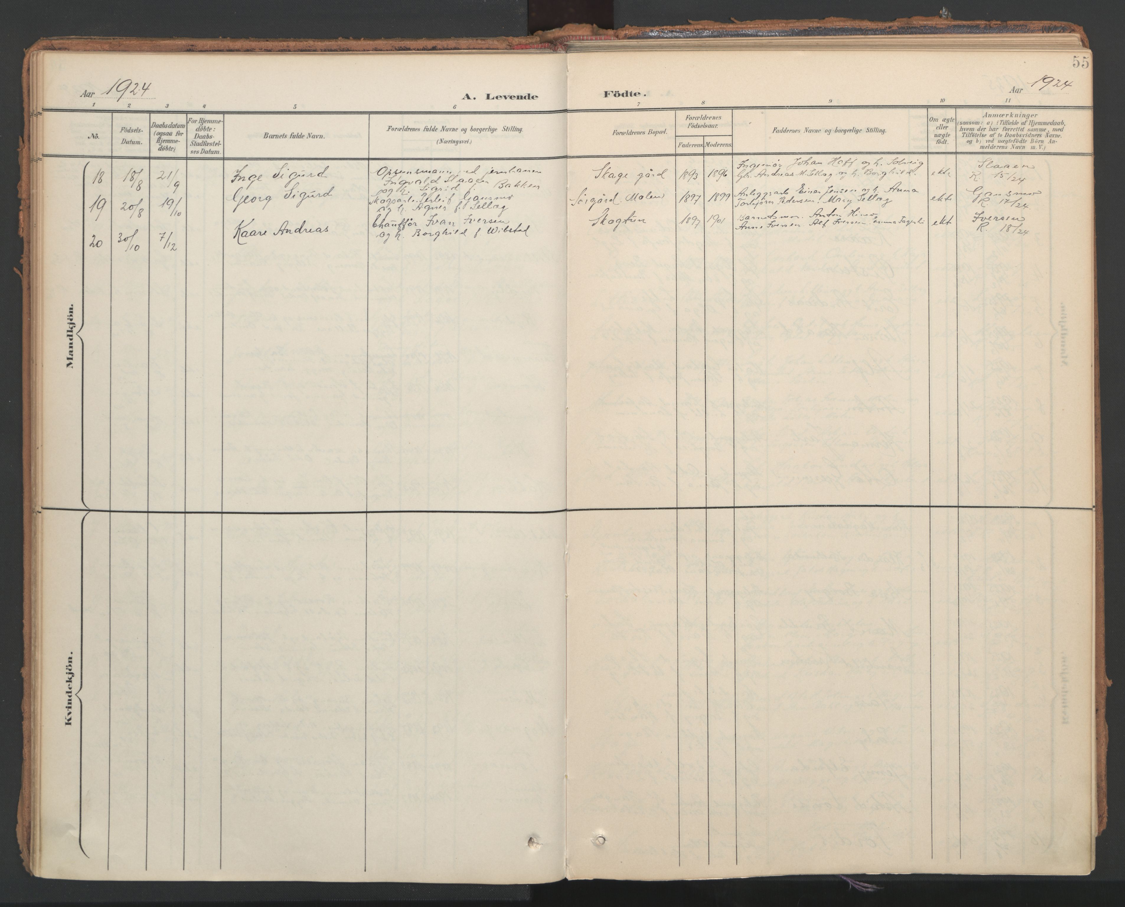 Ministerialprotokoller, klokkerbøker og fødselsregistre - Nord-Trøndelag, SAT/A-1458/766/L0564: Parish register (official) no. 767A02, 1900-1932, p. 55