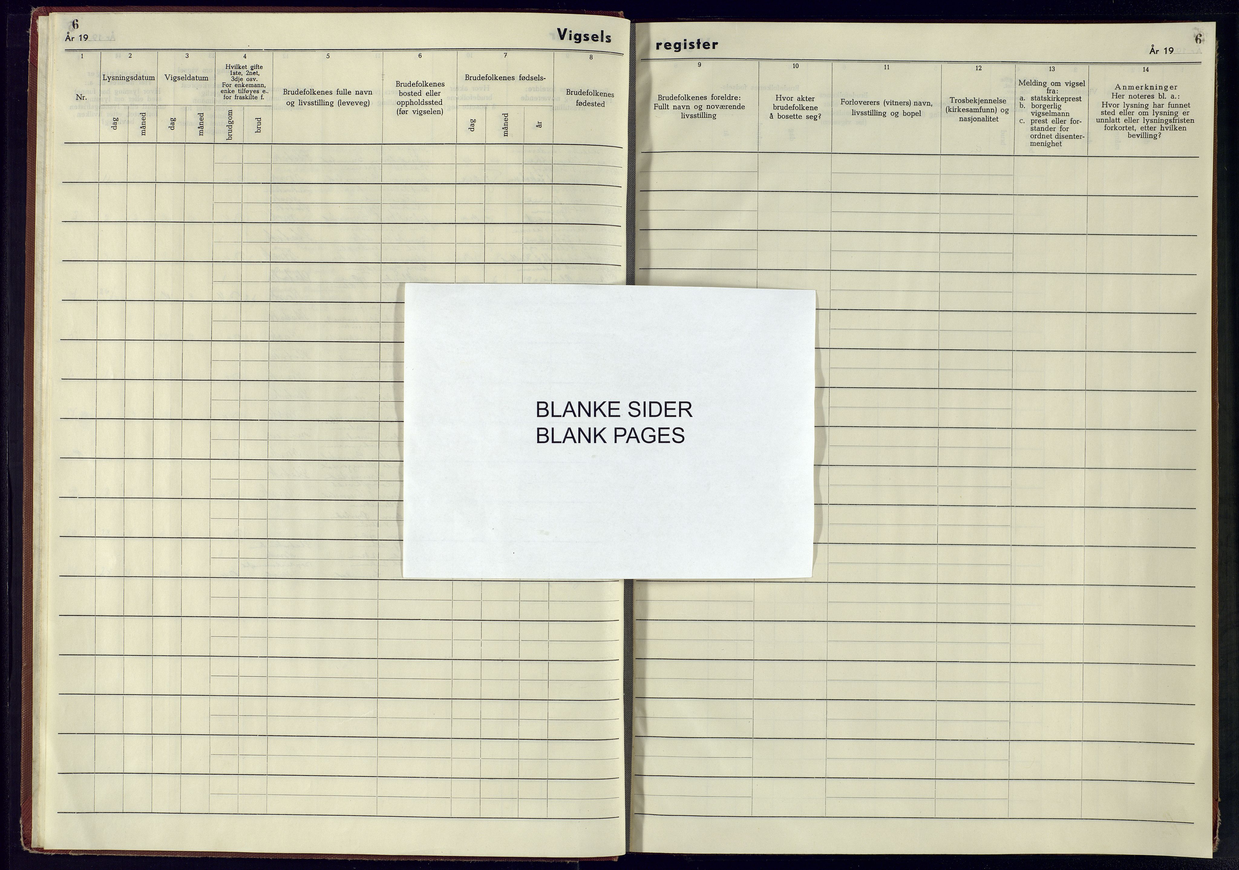 Fjære sokneprestkontor, AV/SAK-1111-0011/J/Je/L0002: Marriage register no. 2, 1943-1945