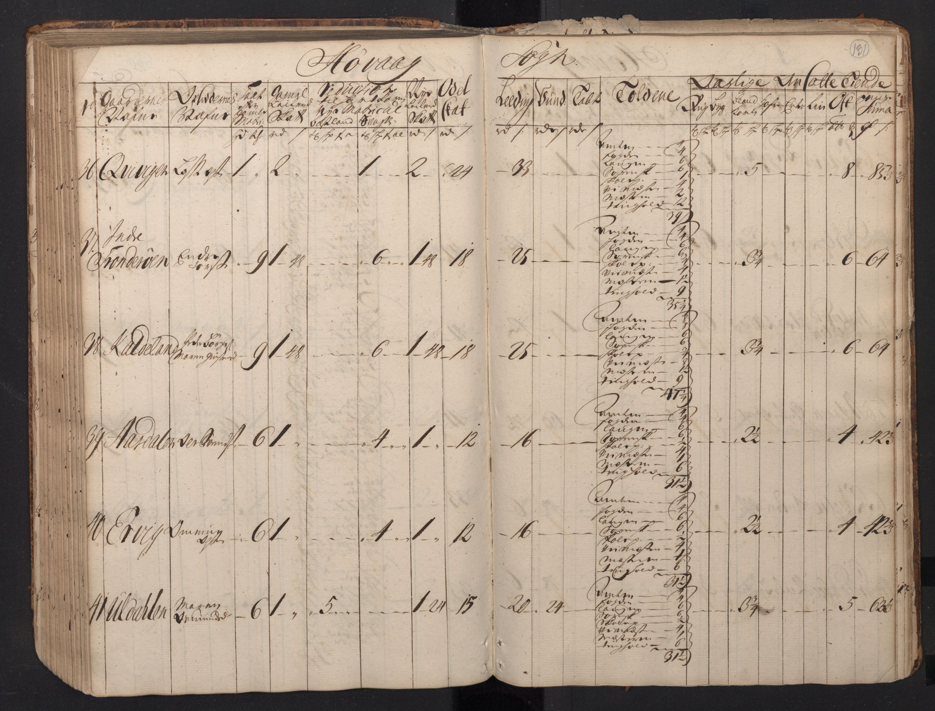 Rentekammeret inntil 1814, Realistisk ordnet avdeling, AV/RA-EA-4070/N/Nb/Nbf/L0123: Nedenes matrikkelprotokoll, 1723, p. 133