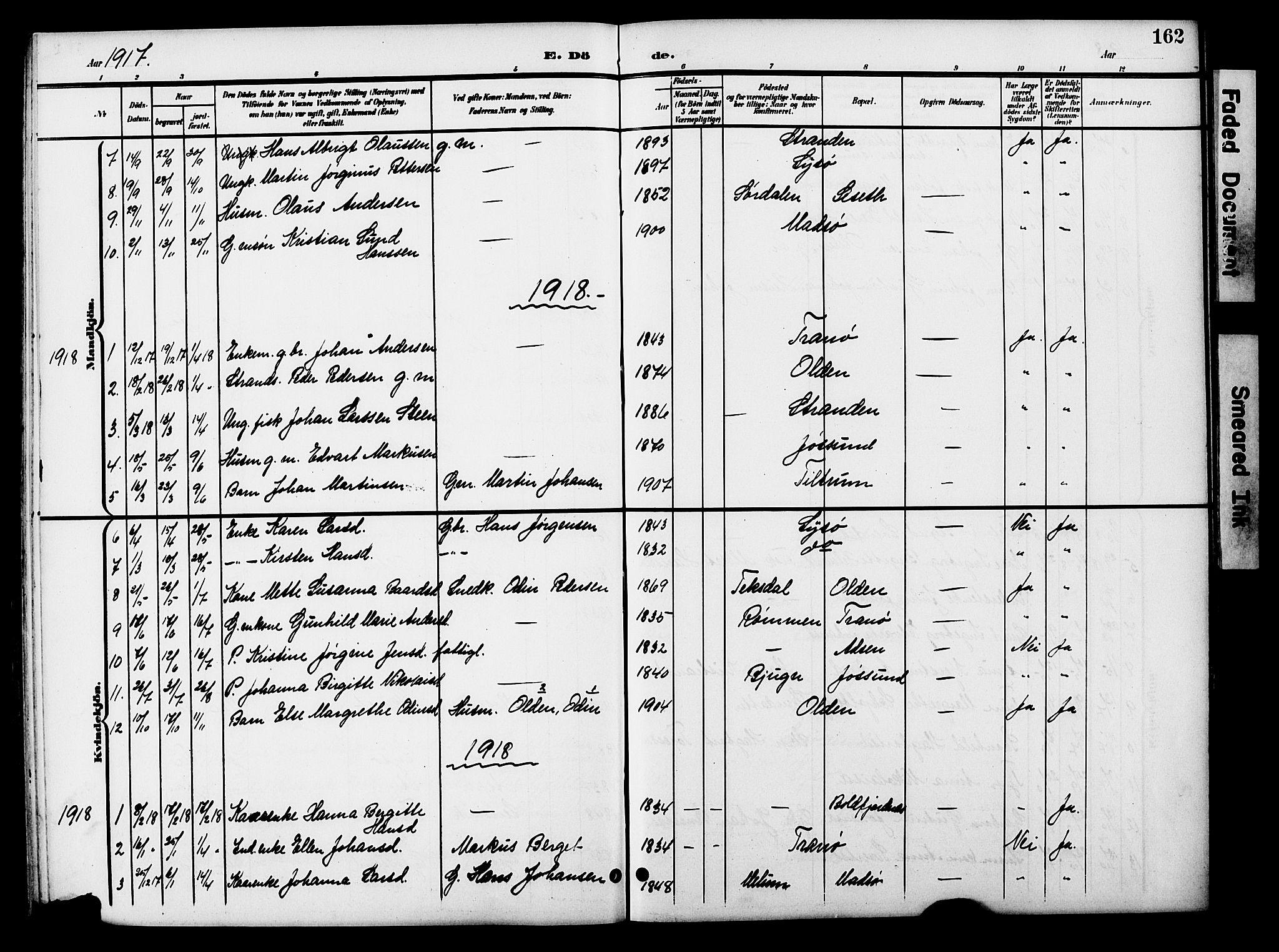 Ministerialprotokoller, klokkerbøker og fødselsregistre - Sør-Trøndelag, SAT/A-1456/654/L0666: Parish register (copy) no. 654C02, 1901-1925, p. 162