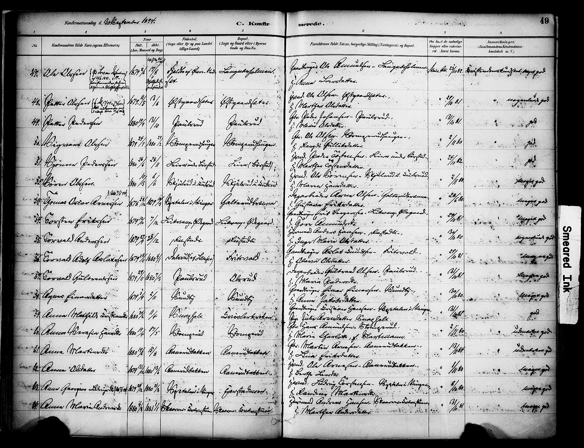Sør-Odal prestekontor, AV/SAH-PREST-030/H/Ha/Haa/L0007: Parish register (official) no. 7, 1886-1925, p. 49