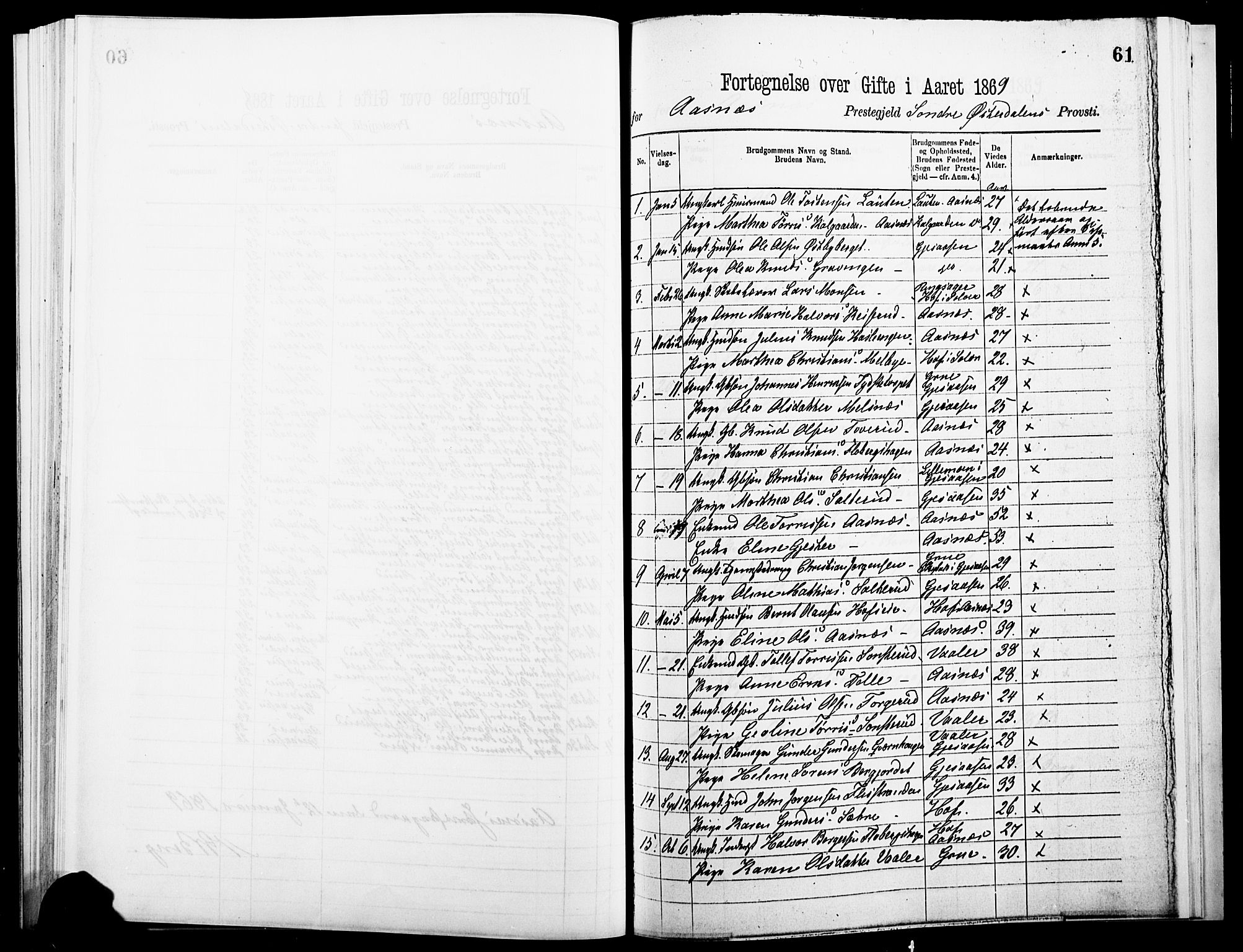 Åsnes prestekontor, SAH/PREST-042/H/Ha/Haa/L0000A: Parish register (official), 1866-1872, p. 61