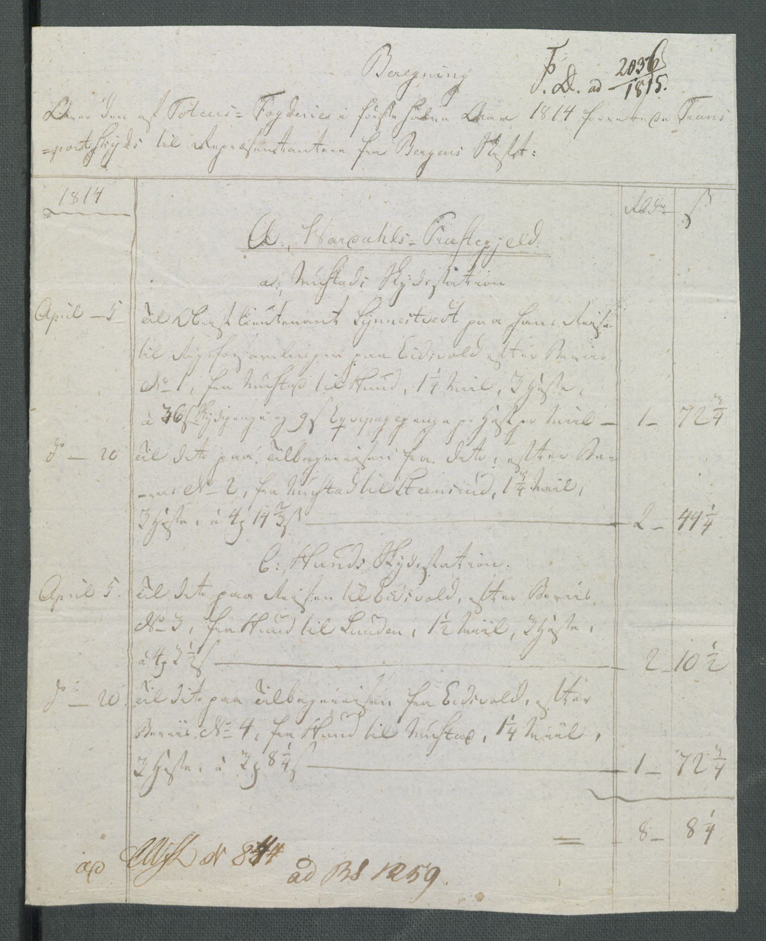 5. departement for finans-, handels- og tollfaget, AV/RA-S-3893/C/Cb/L0014: Regninger fra Riksforsamlingens deputerede, 1814, p. 181