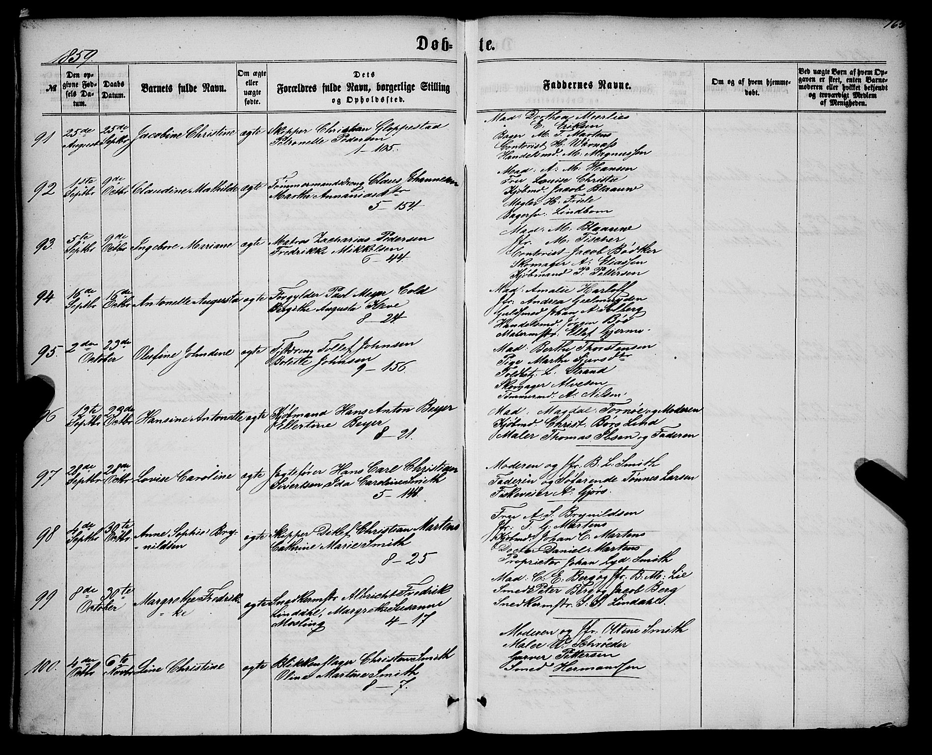 Nykirken Sokneprestembete, SAB/A-77101/H/Haa/L0015: Parish register (official) no. B 2, 1858-1869, p. 165