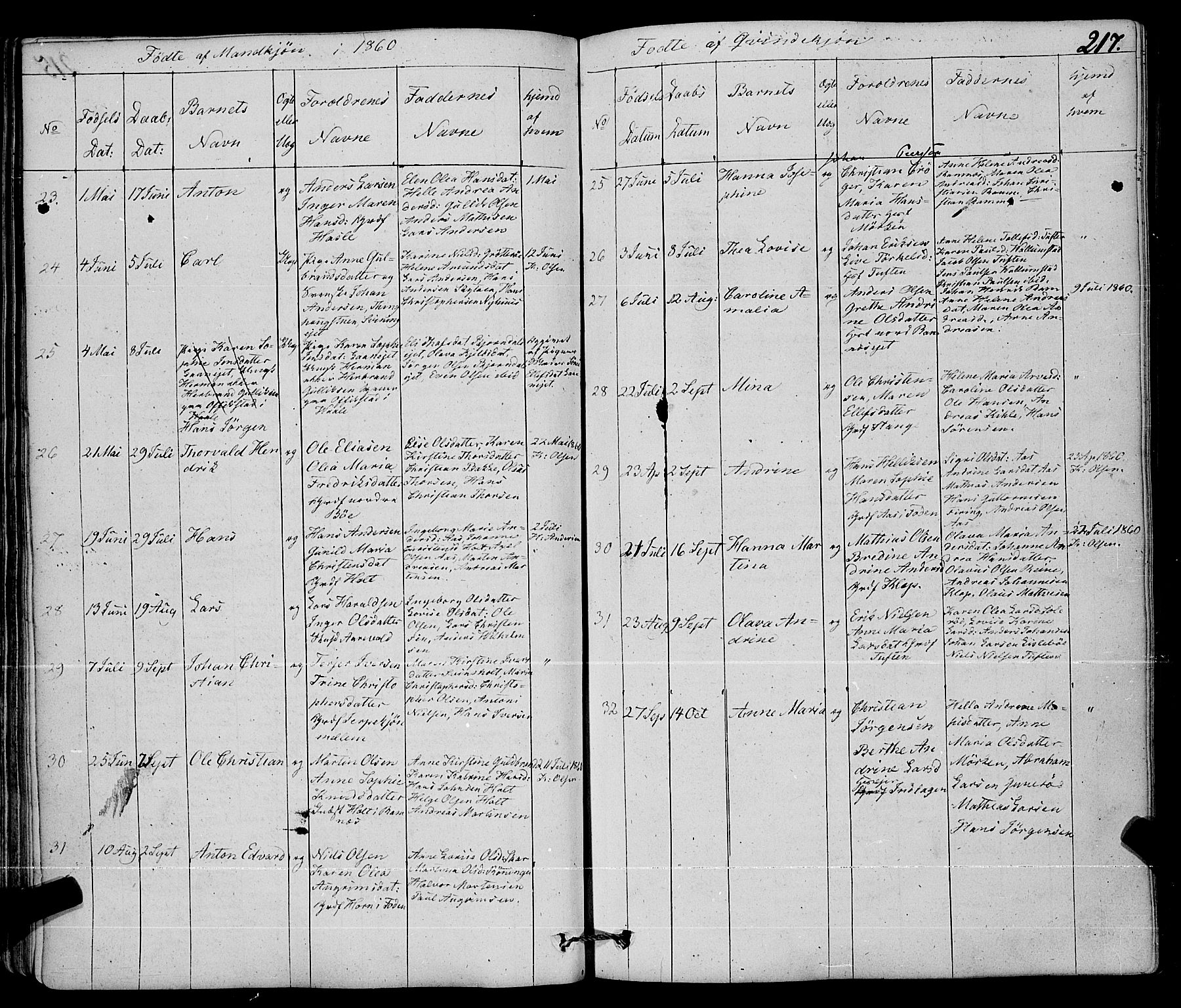 Ramnes kirkebøker, AV/SAKO-A-314/F/Fa/L0005: Parish register (official) no. I 5, 1841-1861, p. 216-217