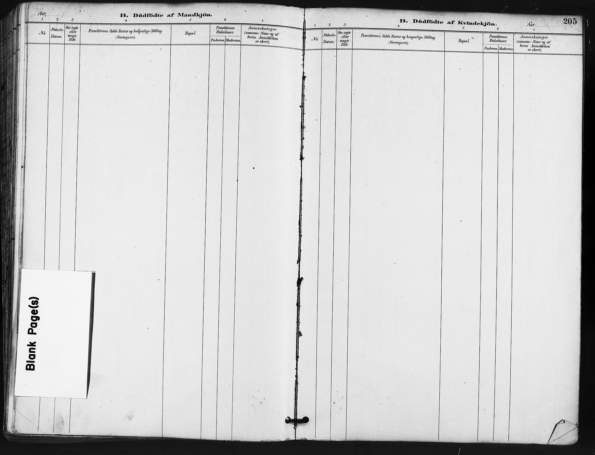 Kampen prestekontor Kirkebøker, AV/SAO-A-10853/F/Fa/L0005: Parish register (official) no. I 5, 1890-1902, p. 205