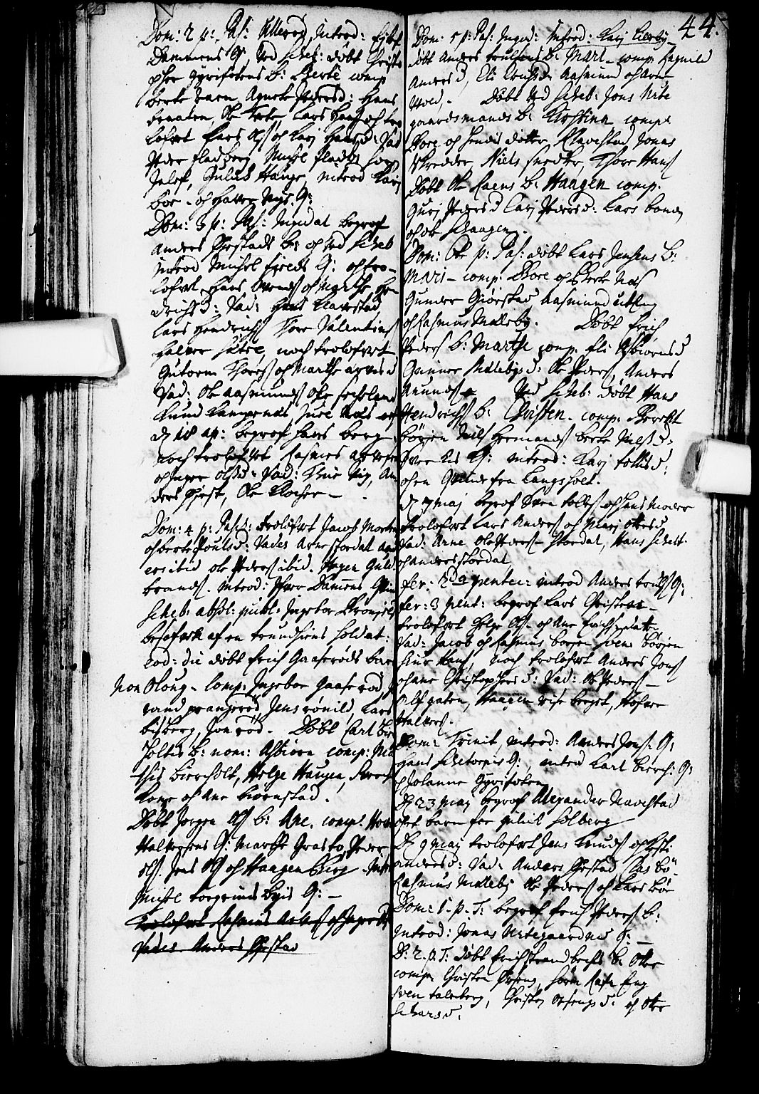 Skjeberg prestekontor Kirkebøker, AV/SAO-A-10923/F/Fa/L0001: Parish register (official) no. I 1, 1702-1725, p. 44