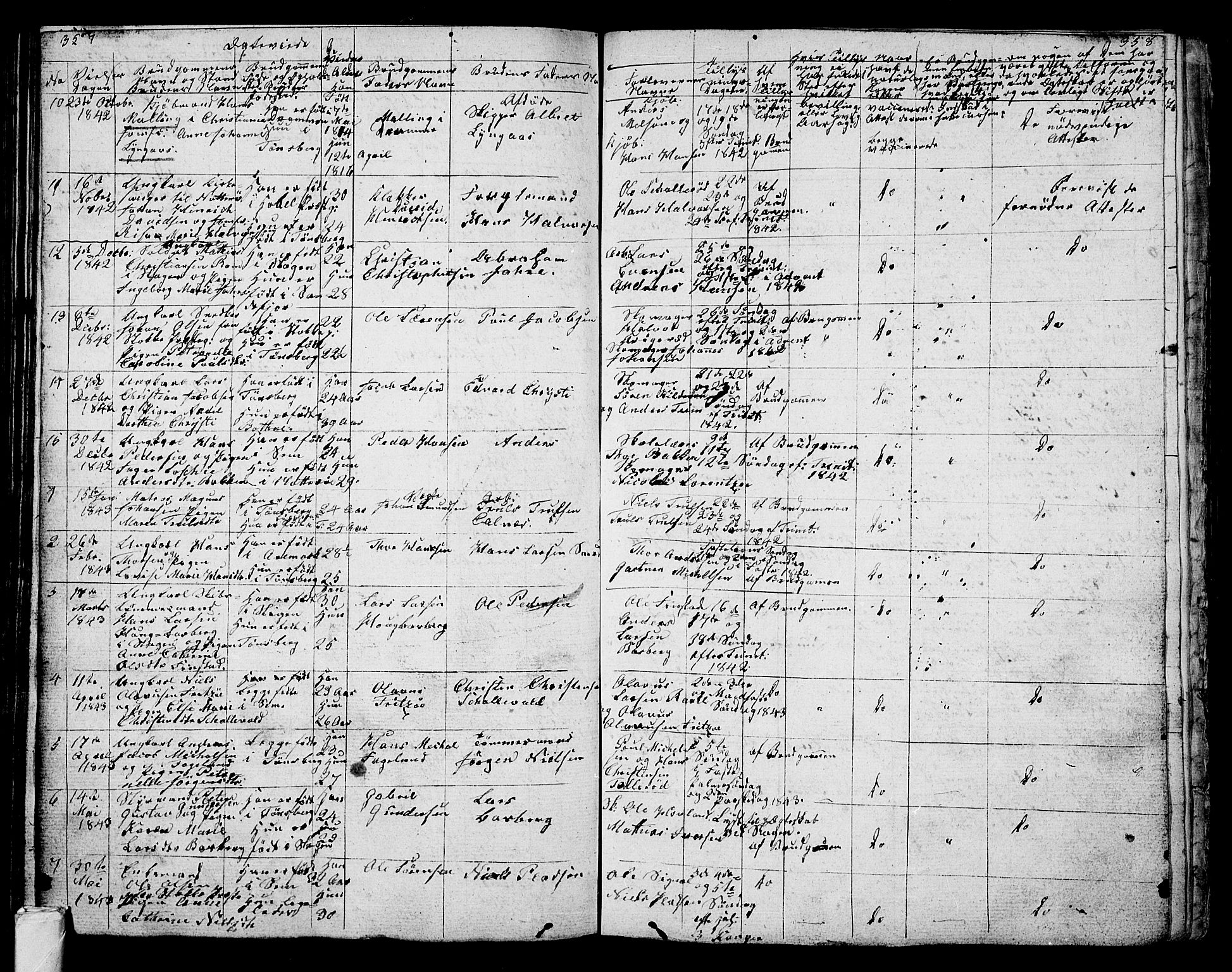 Tønsberg kirkebøker, AV/SAKO-A-330/G/Ga/L0002: Parish register (copy) no. 2, 1827-1854, p. 357-358