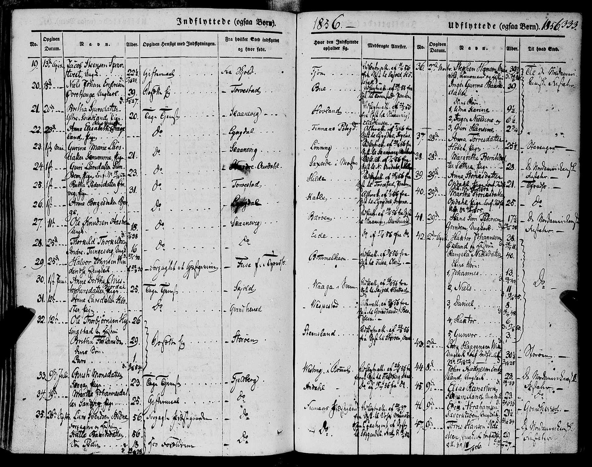 Finnås sokneprestembete, SAB/A-99925/H/Ha/Haa/Haaa/L0007: Parish register (official) no. A 7, 1850-1862, p. 333