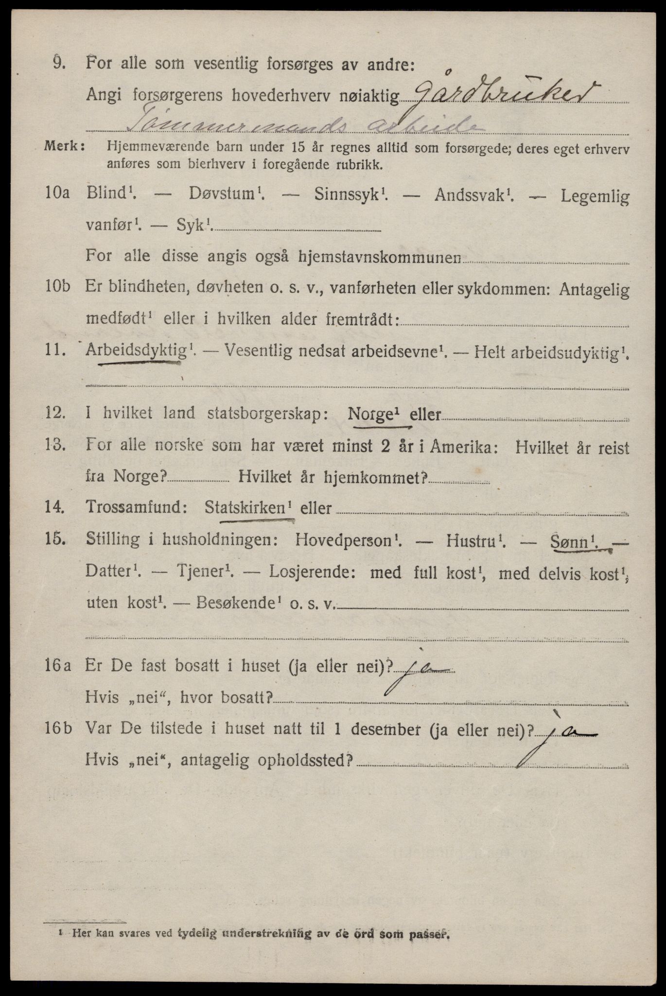 SAST, 1920 census for Tysvær, 1920, p. 2107