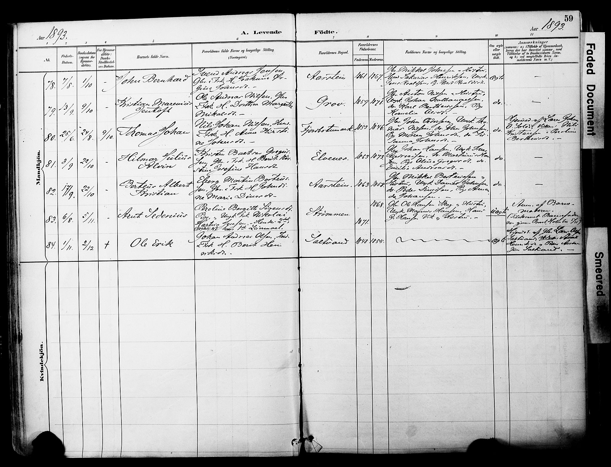Ibestad sokneprestembete, SATØ/S-0077/H/Ha/Haa/L0012kirke: Parish register (official) no. 12, 1890-1900, p. 59