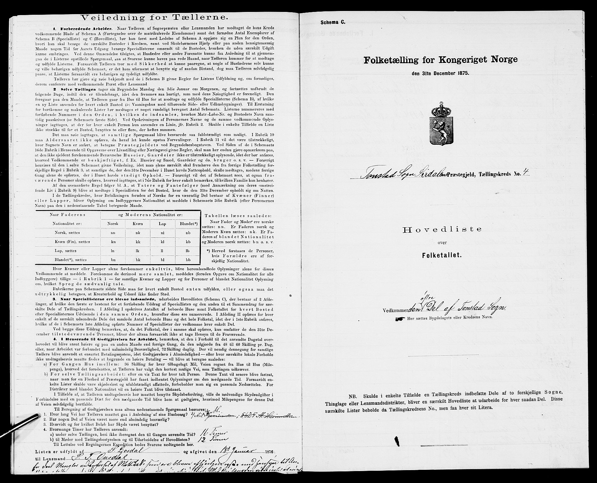 SAK, 1875 census for 1046P Sirdal, 1875, p. 25