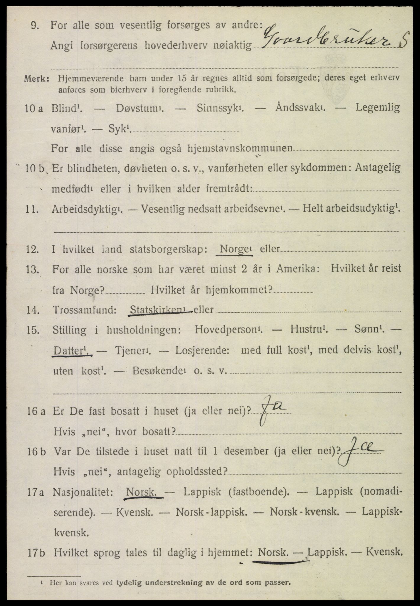 SAT, 1920 census for Foldereid, 1920, p. 1981