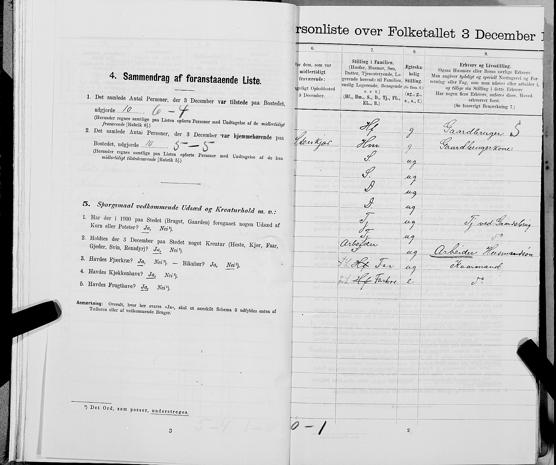 SAT, 1900 census for Snåsa, 1900, p. 599