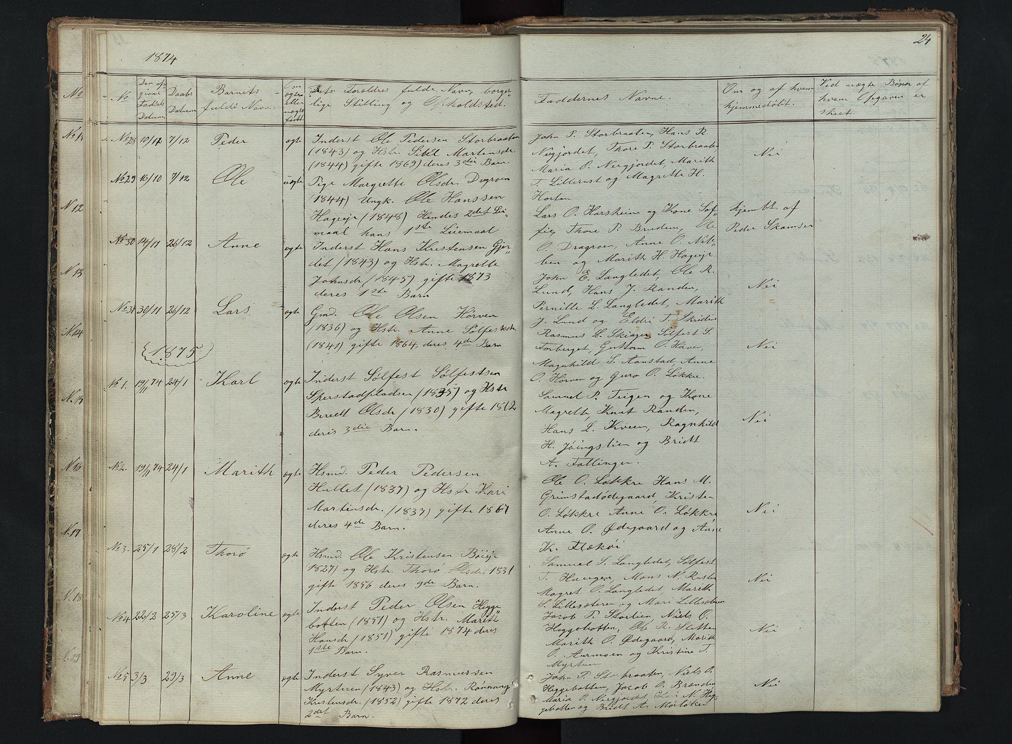 Skjåk prestekontor, AV/SAH-PREST-072/H/Ha/Hab/L0002: Parish register (copy) no. 2, 1867-1894, p. 24