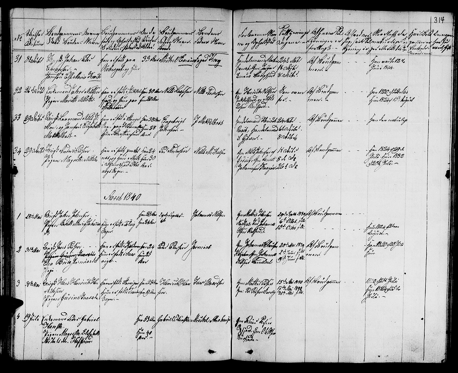 Skjervøy sokneprestkontor, AV/SATØ-S-1300/H/Ha/Hab/L0002klokker: Parish register (copy) no. 2, 1839-1848, p. 313-314