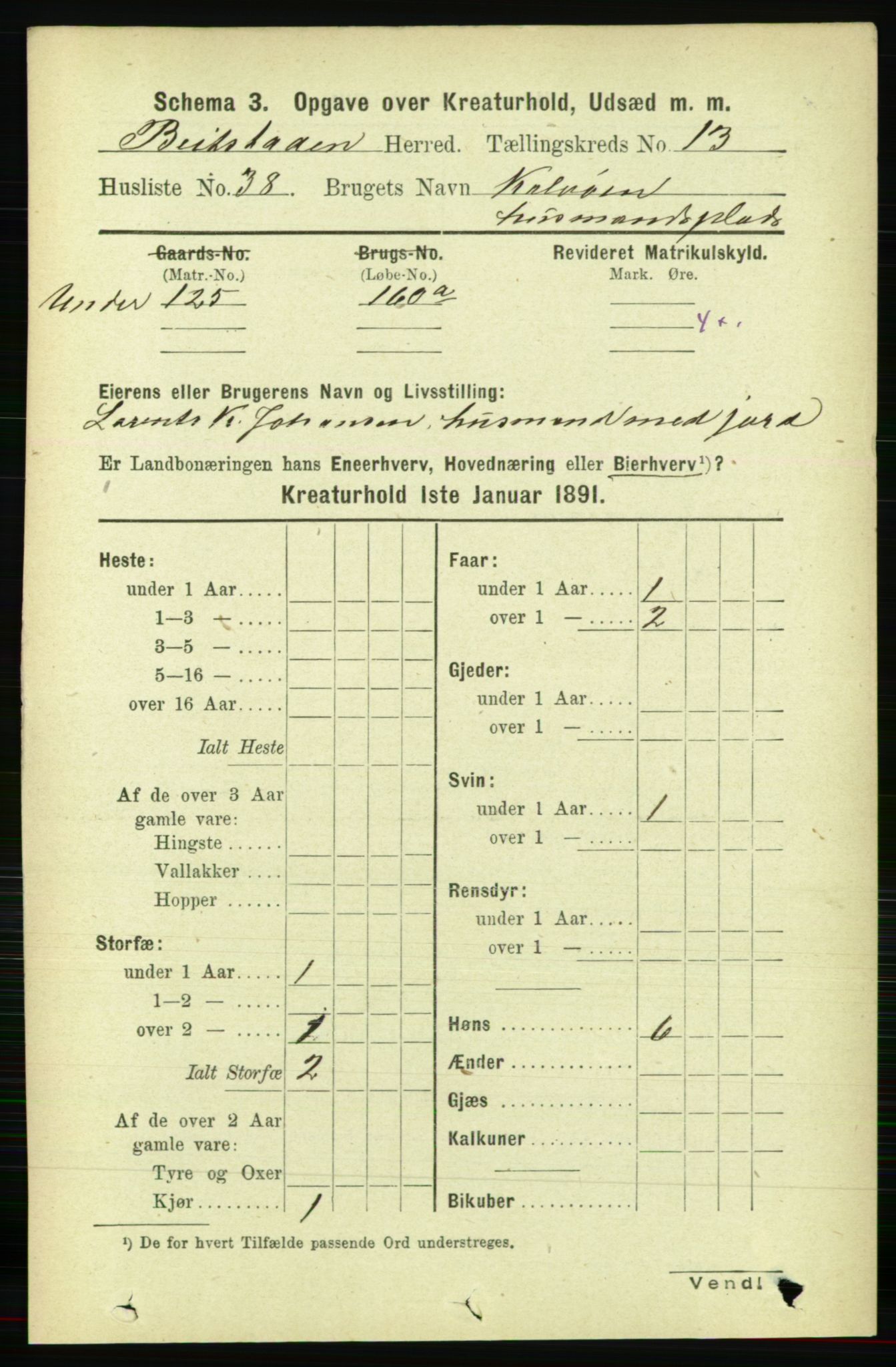 RA, 1891 census for 1727 Beitstad, 1891, p. 6541