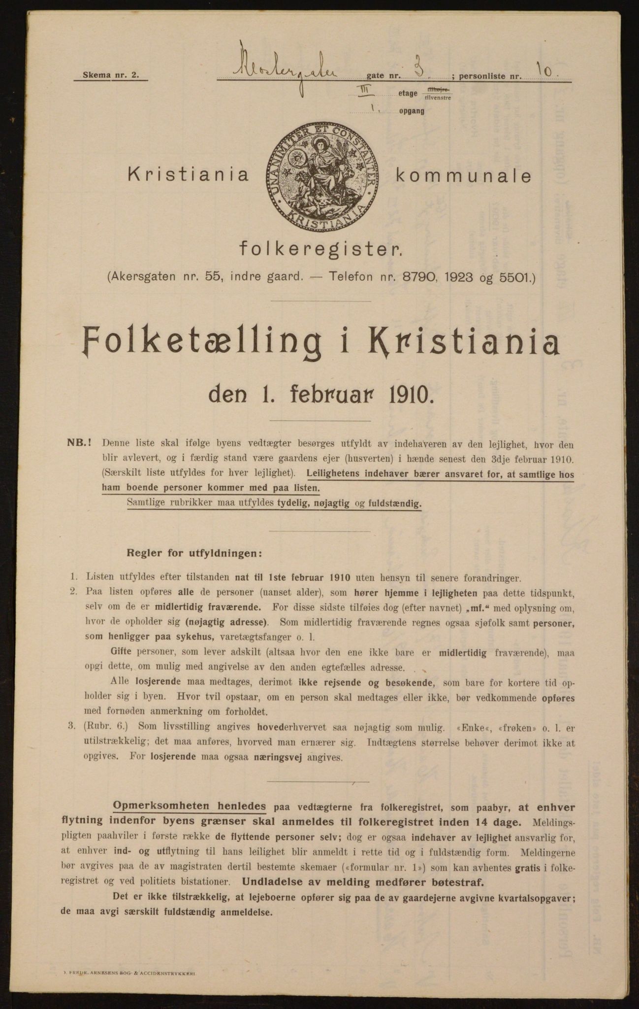 OBA, Municipal Census 1910 for Kristiania, 1910, p. 50637