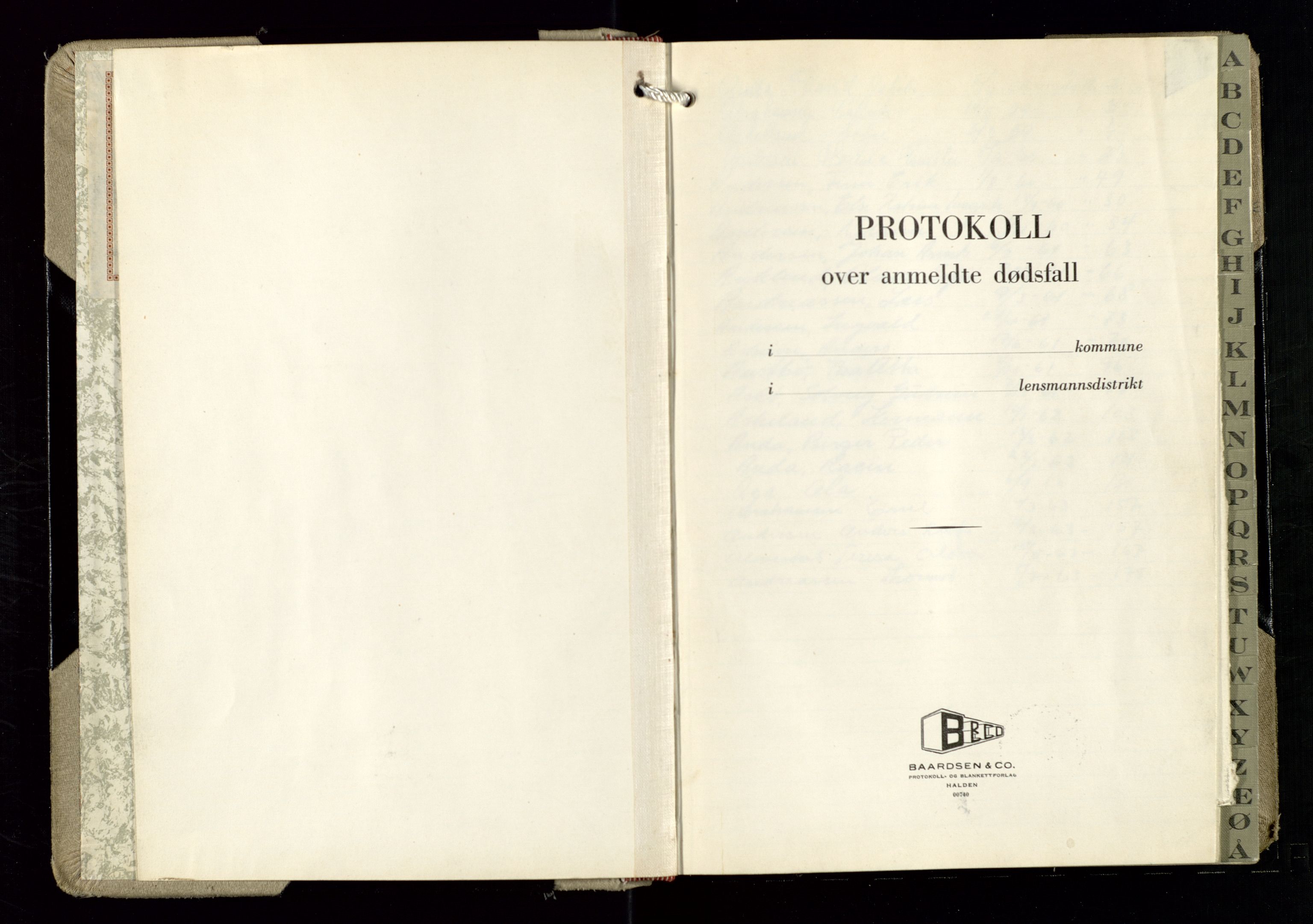 Hetland lensmannskontor, SAST/A-100101/Gga/L0007: "Protokoll over anmeldte dødsfall" (med alfabetisk navneregister), 1959-1963