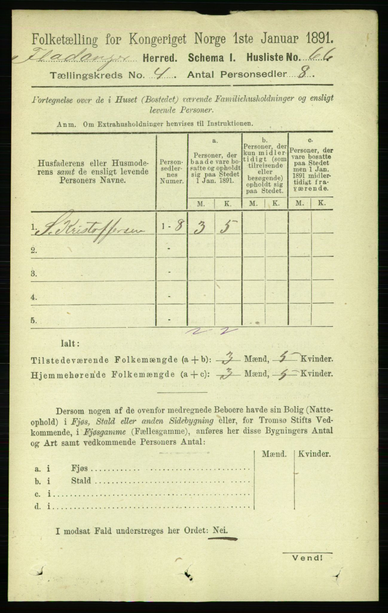 RA, 1891 census for 1749 Flatanger, 1891, p. 1759