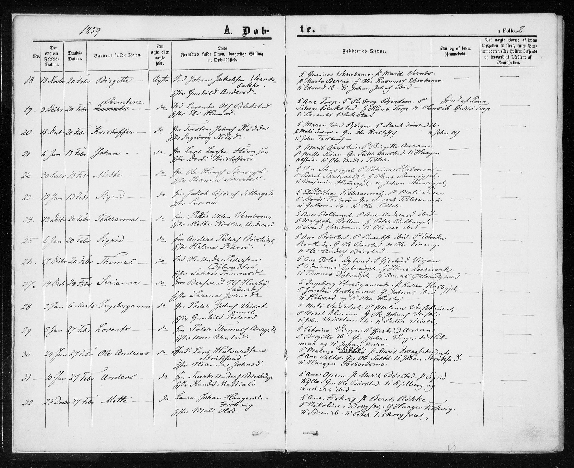 Ministerialprotokoller, klokkerbøker og fødselsregistre - Nord-Trøndelag, AV/SAT-A-1458/709/L0075: Parish register (official) no. 709A15, 1859-1870, p. 2