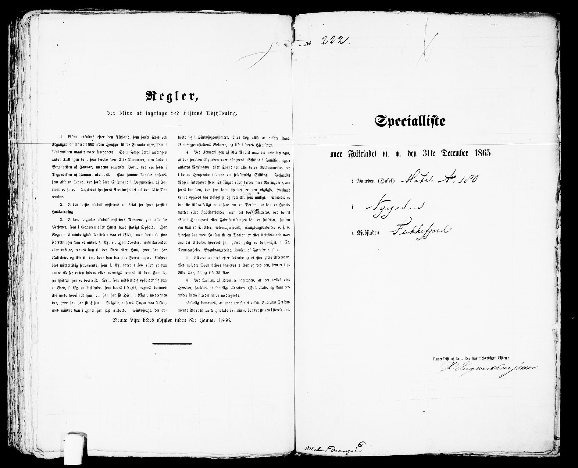 RA, 1865 census for Flekkefjord/Flekkefjord, 1865, p. 454