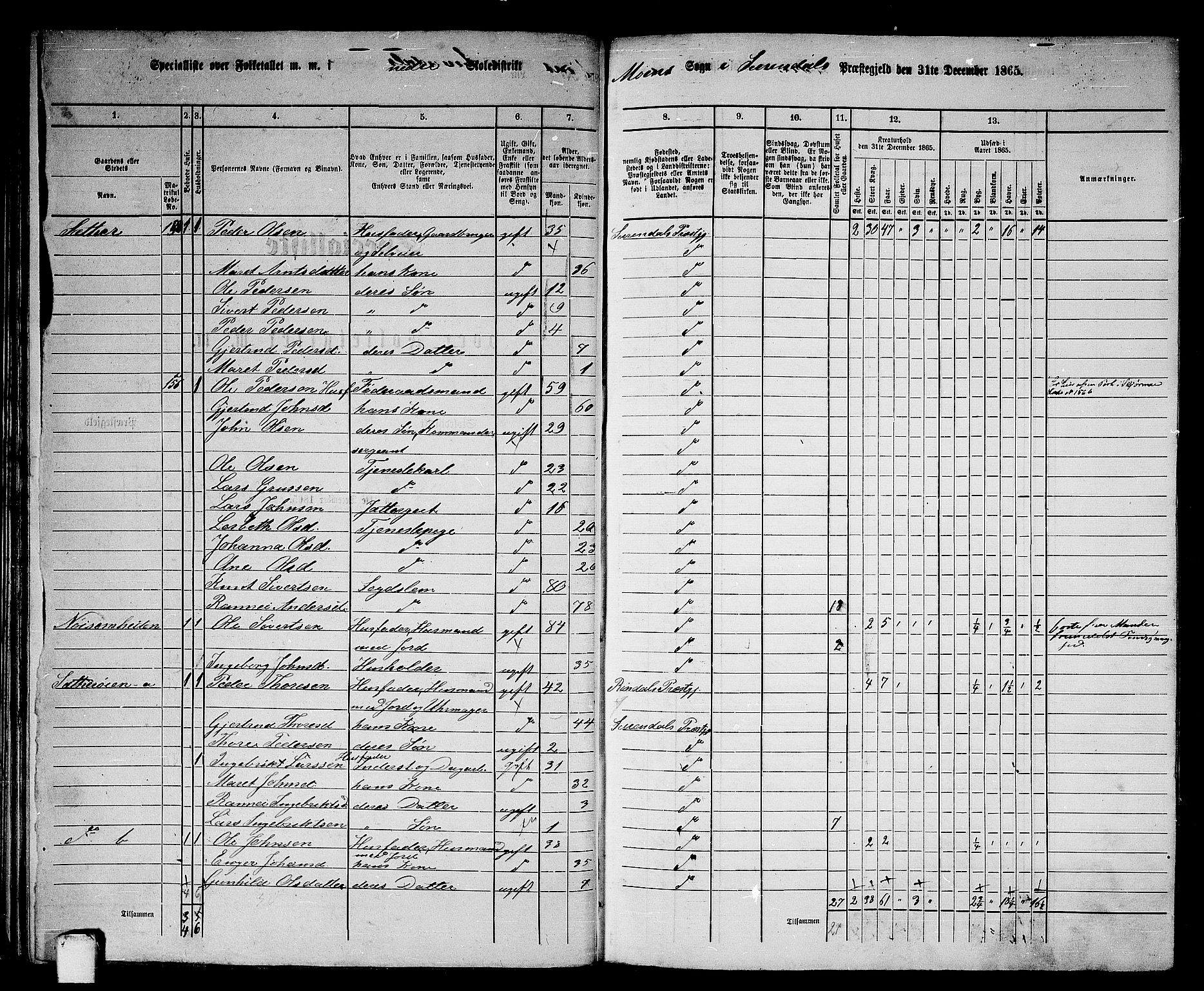 RA, 1865 census for Surnadal, 1865, p. 34