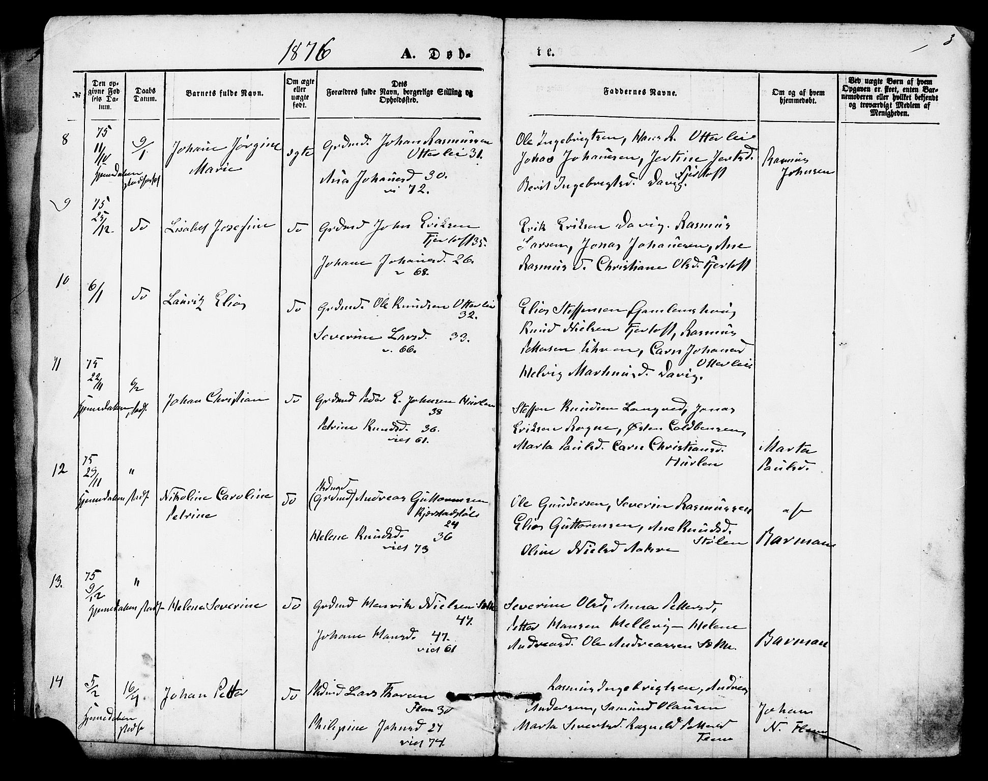 Ministerialprotokoller, klokkerbøker og fødselsregistre - Møre og Romsdal, AV/SAT-A-1454/536/L0500: Parish register (official) no. 536A09, 1876-1889, p. 3