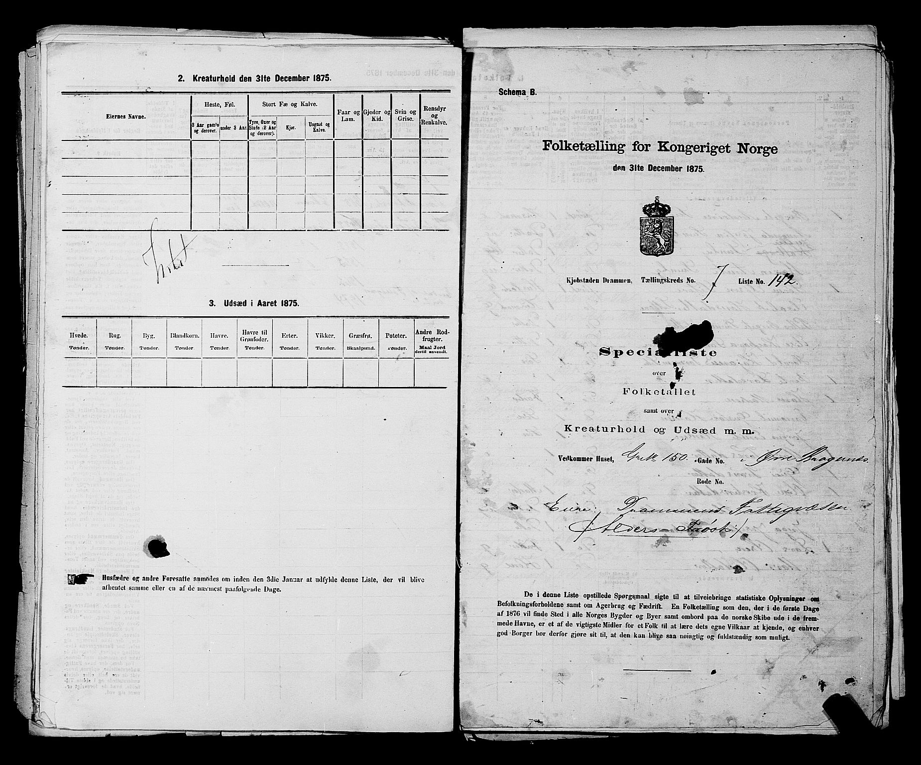 SAKO, 1875 census for 0602 Drammen, 1875, p. 628