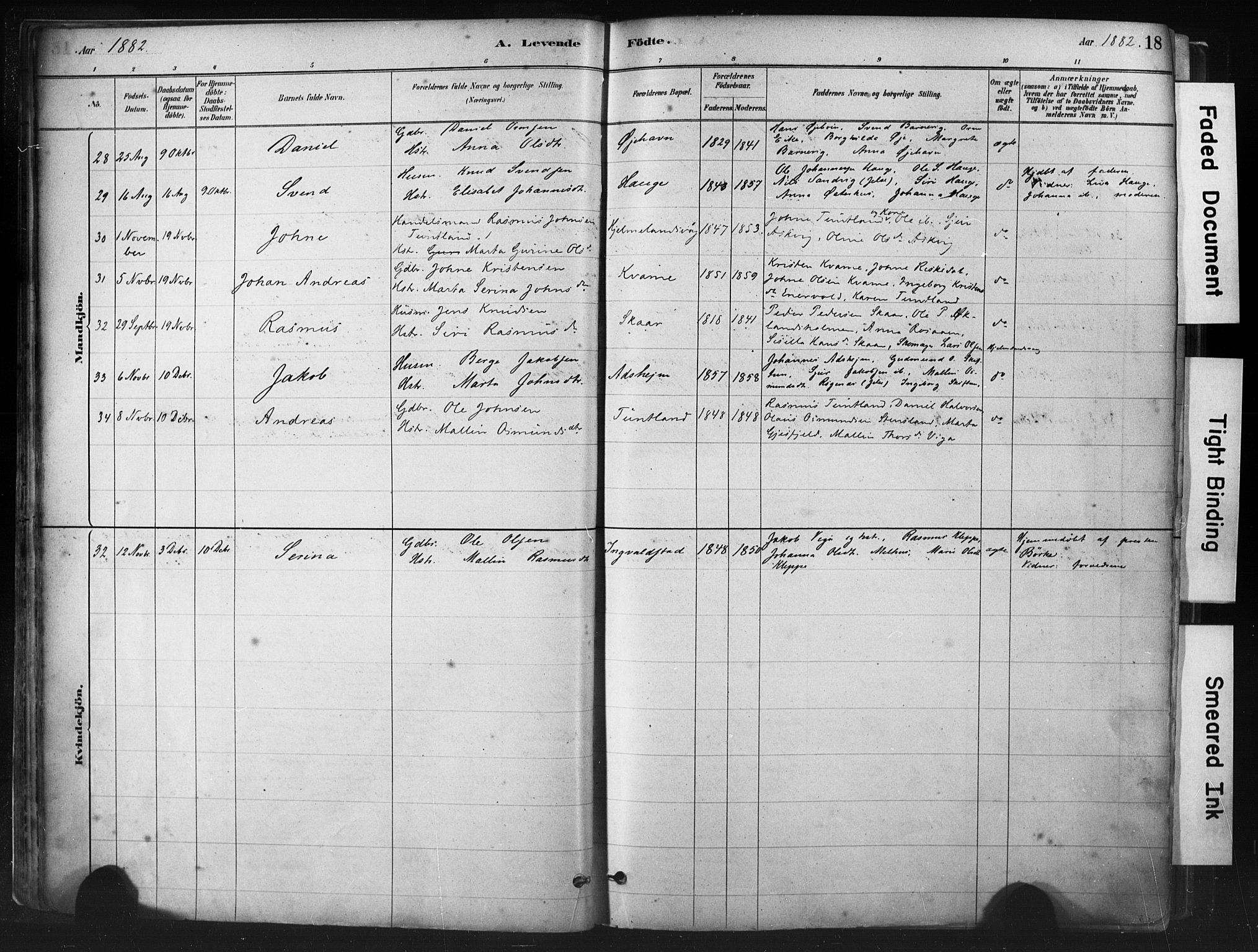 Hjelmeland sokneprestkontor, AV/SAST-A-101843/01/IV/L0014: Parish register (official) no. A 14, 1879-1900, p. 18