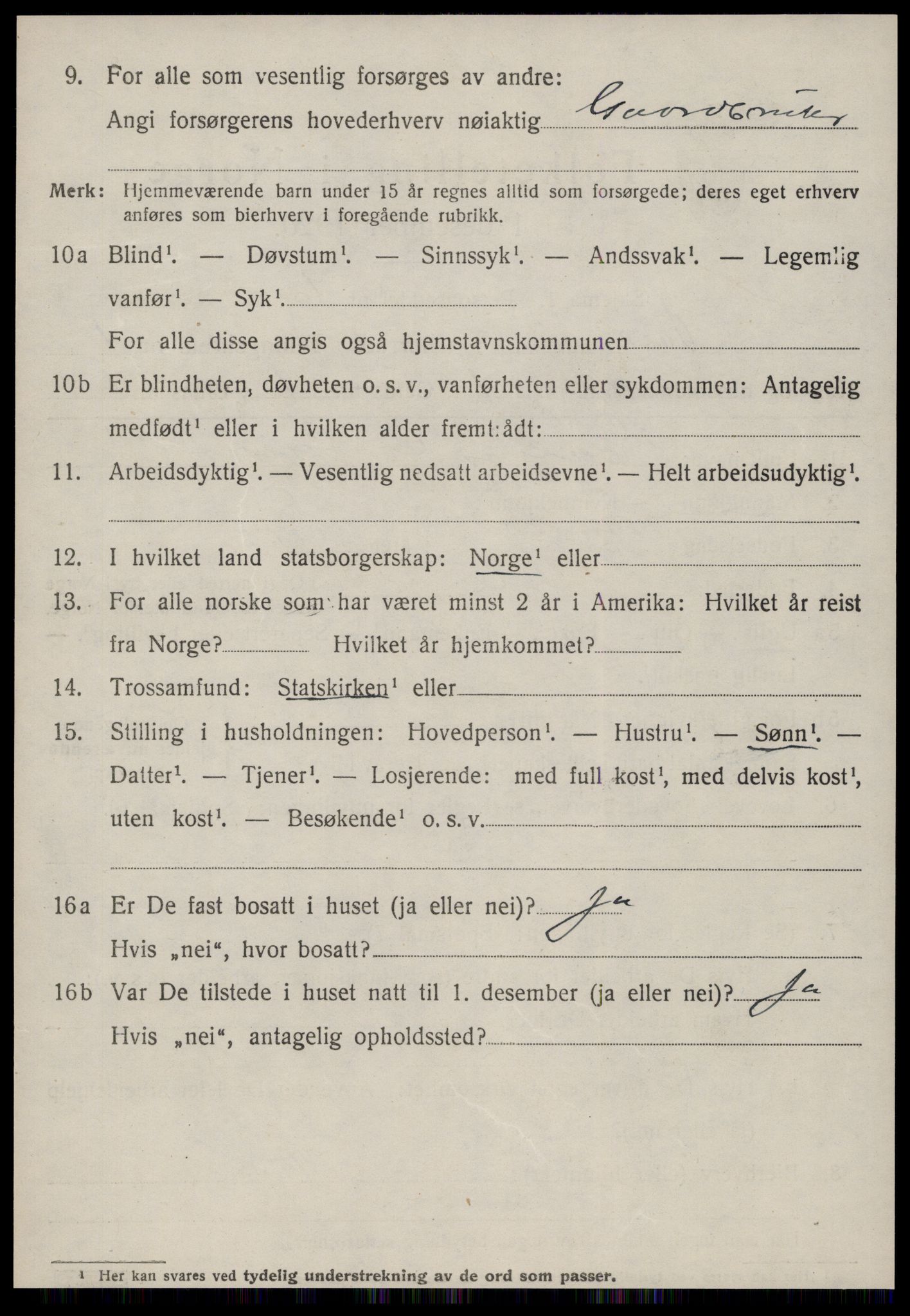 SAT, 1920 census for Voll, 1920, p. 336