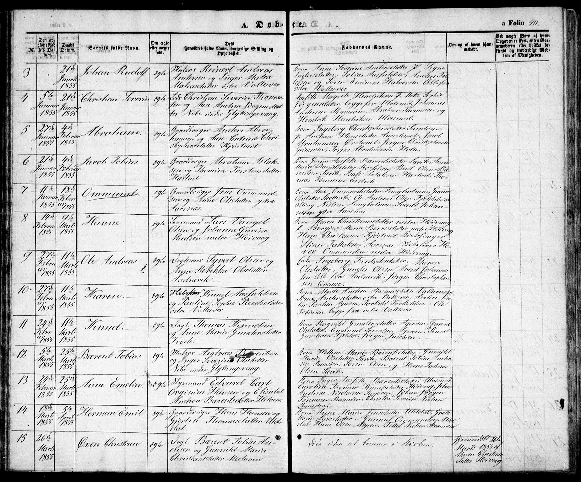 Høvåg sokneprestkontor, SAK/1111-0025/F/Fb/L0002: Parish register (copy) no. B 2, 1847-1869, p. 40