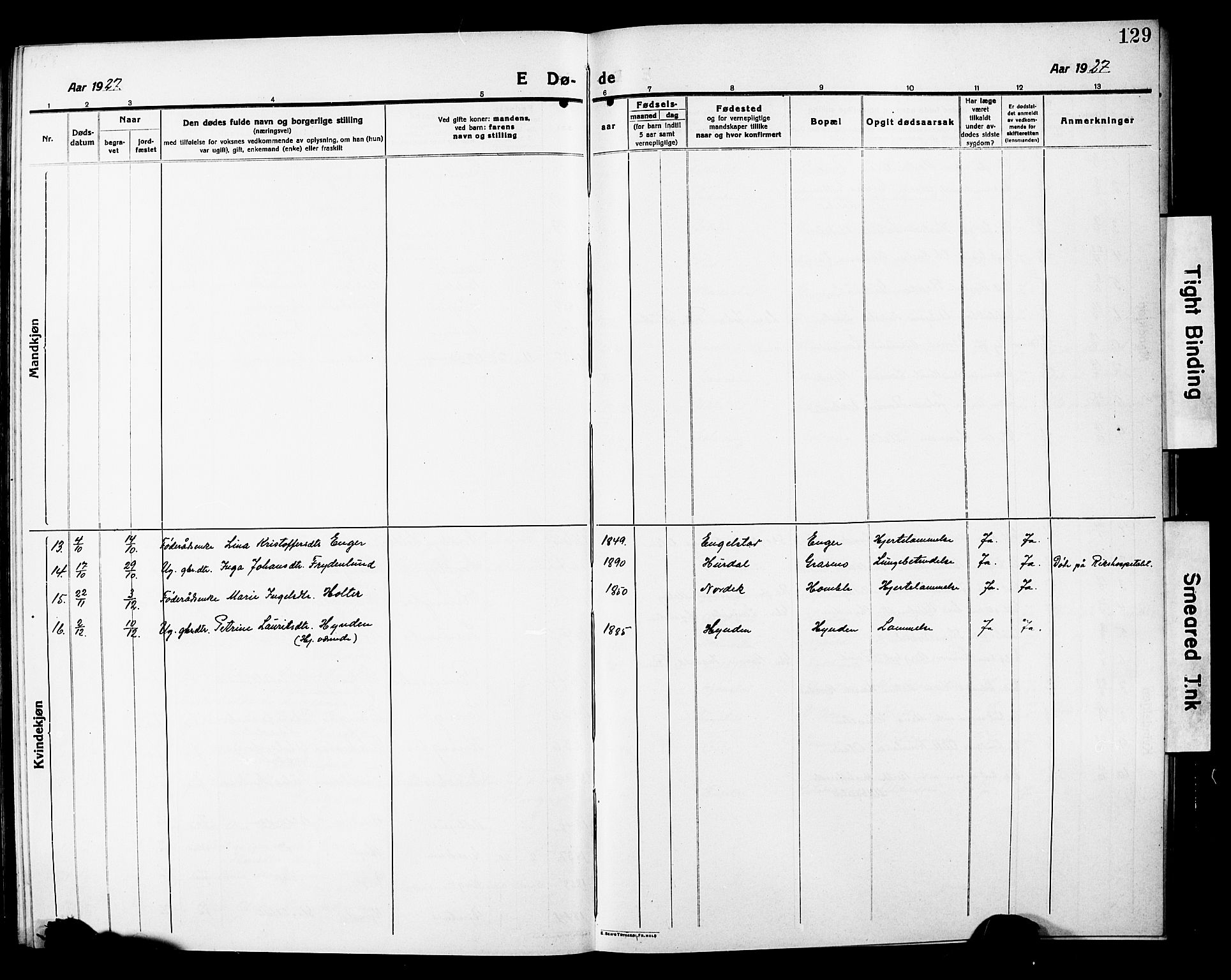 Nannestad prestekontor Kirkebøker, AV/SAO-A-10414a/G/Ga/L0003: Parish register (copy) no. I 3, 1914-1929, p. 129