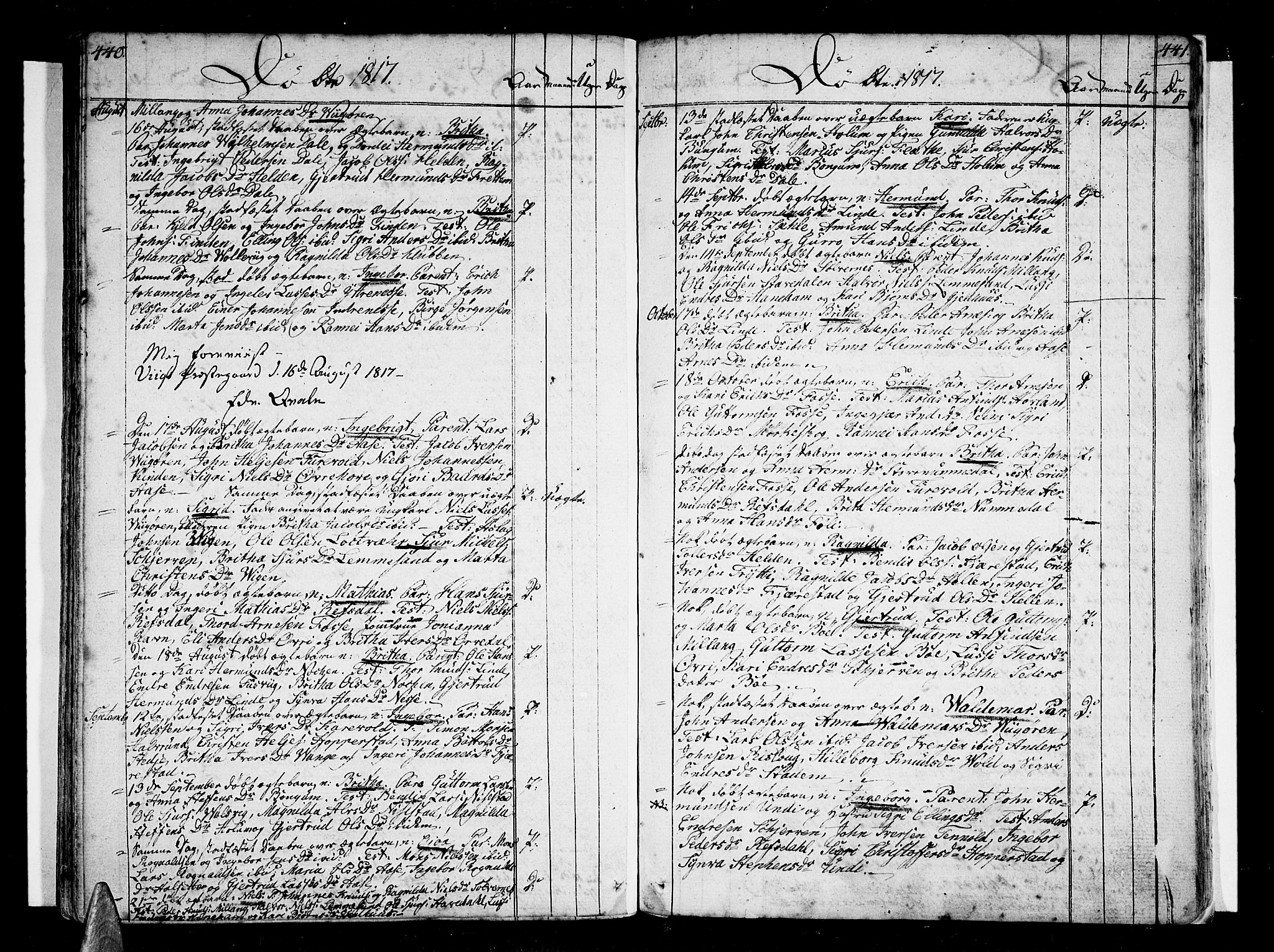 Vik sokneprestembete, SAB/A-81501: Parish register (official) no. A 5, 1787-1820, p. 440-441