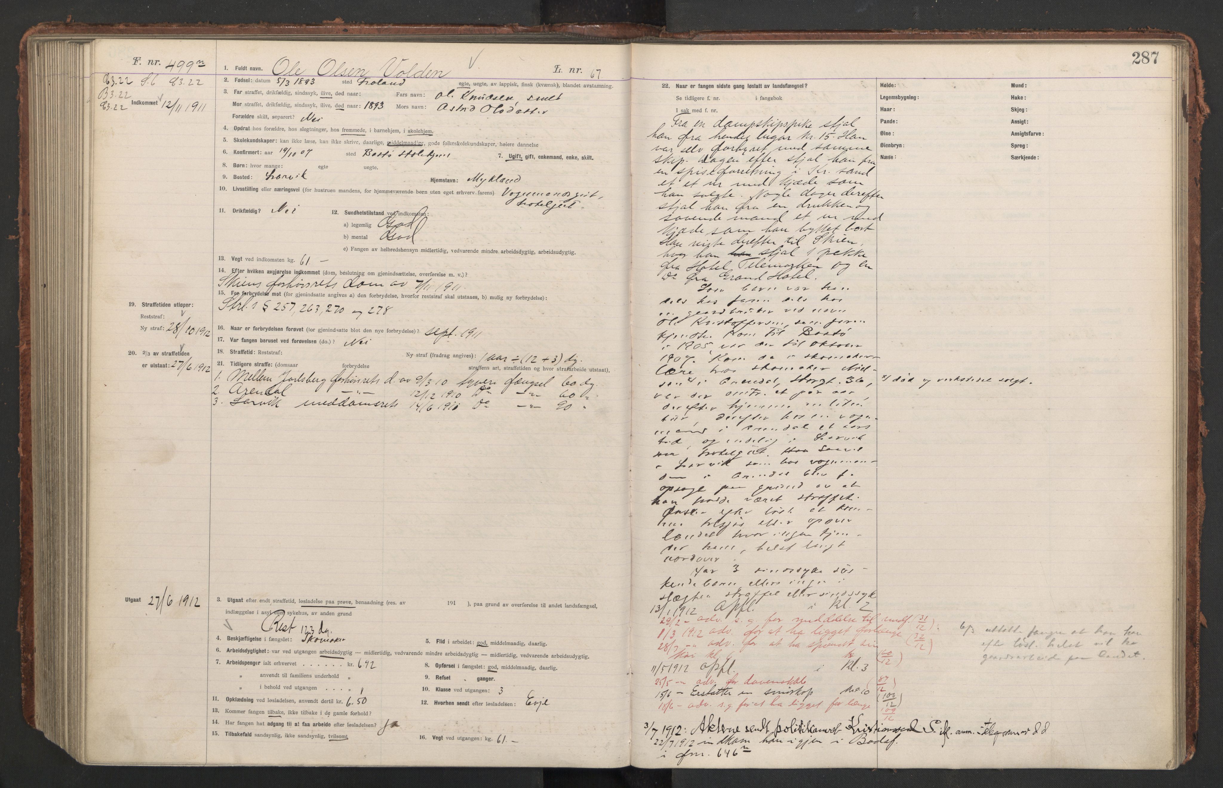 Botsfengslet, AV/RA-S-1539/D/Db/Dbb/L0044: 213n - 553n, 1910-1912, p. 287