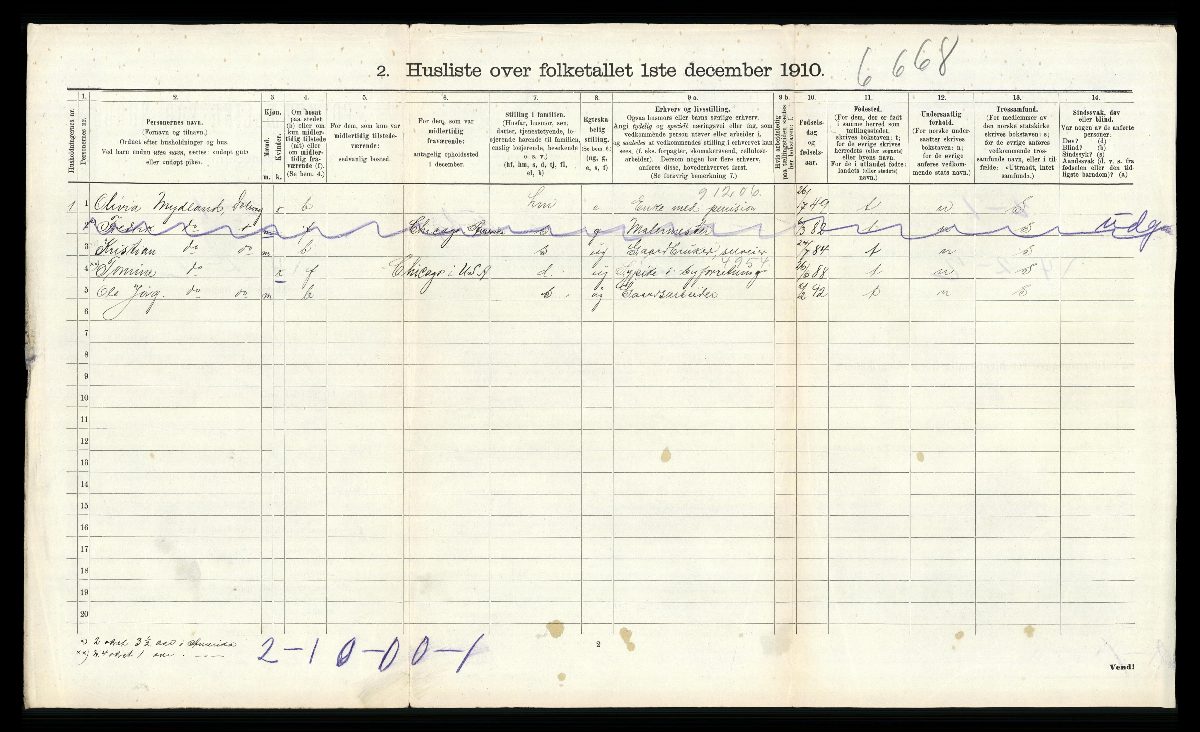 RA, 1910 census for Randesund, 1910, p. 275