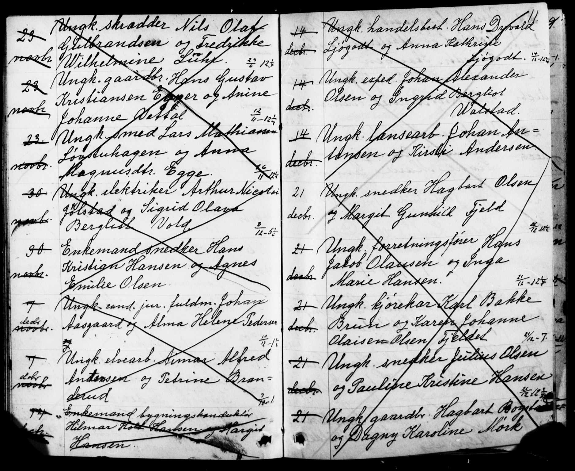 Oslo domkirke Kirkebøker, AV/SAO-A-10752/H/Ha/L0005: Banns register no. 5, 1913-1919, p. 10-11