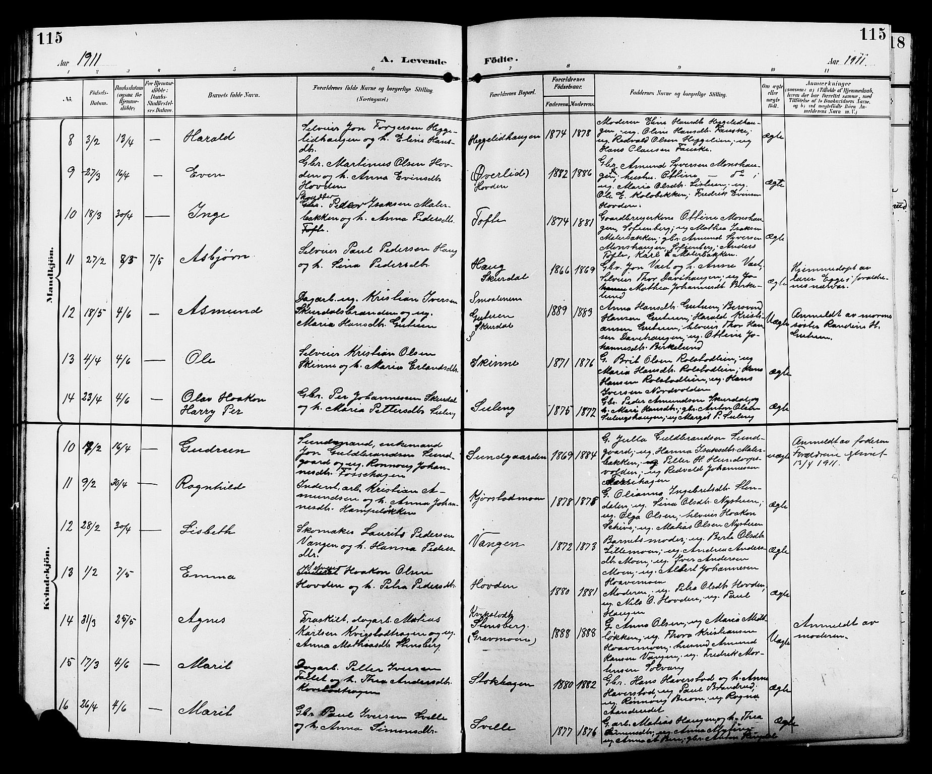 Sør-Fron prestekontor, AV/SAH-PREST-010/H/Ha/Hab/L0004: Parish register (copy) no. 4, 1896-1911, p. 115