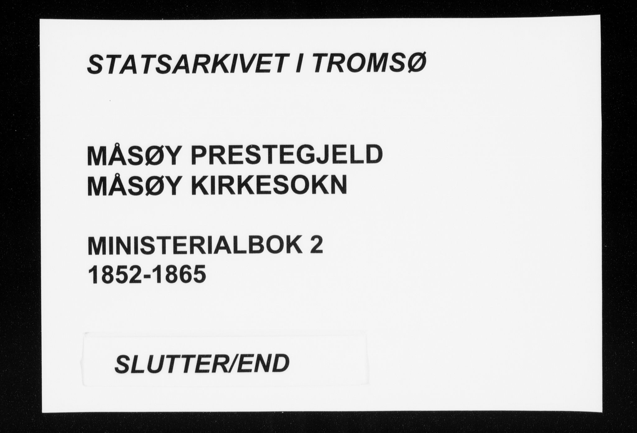 Måsøy sokneprestkontor, AV/SATØ-S-1348/H/Ha/L0002kirke: Parish register (official) no. 2, 1852-1865