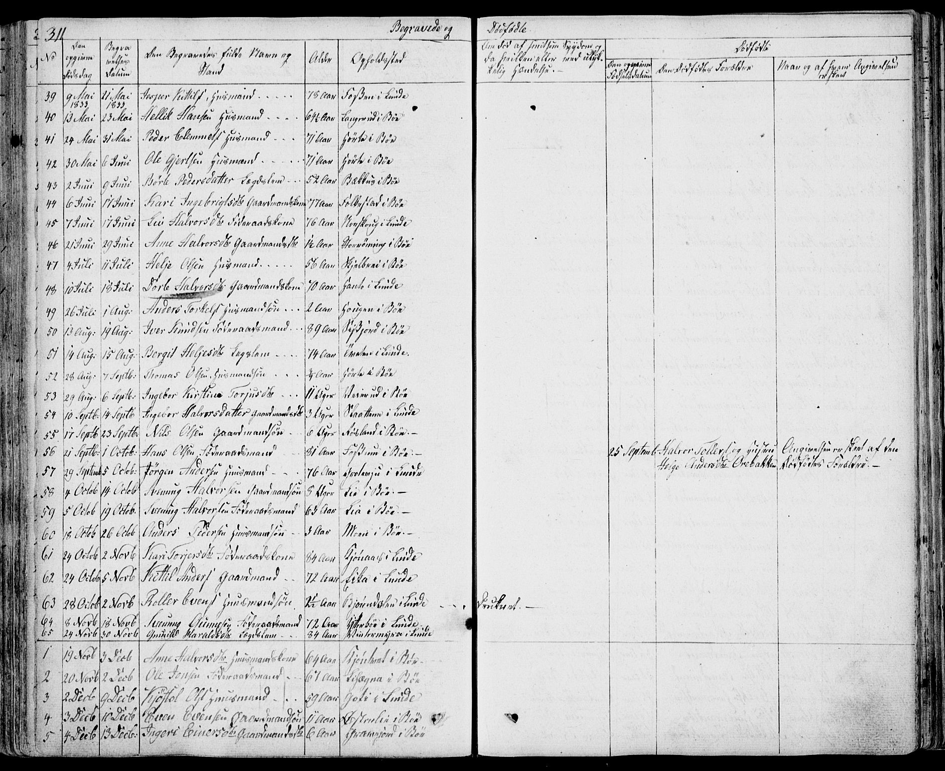 Bø kirkebøker, SAKO/A-257/F/Fa/L0007: Parish register (official) no. 7, 1831-1848, p. 311