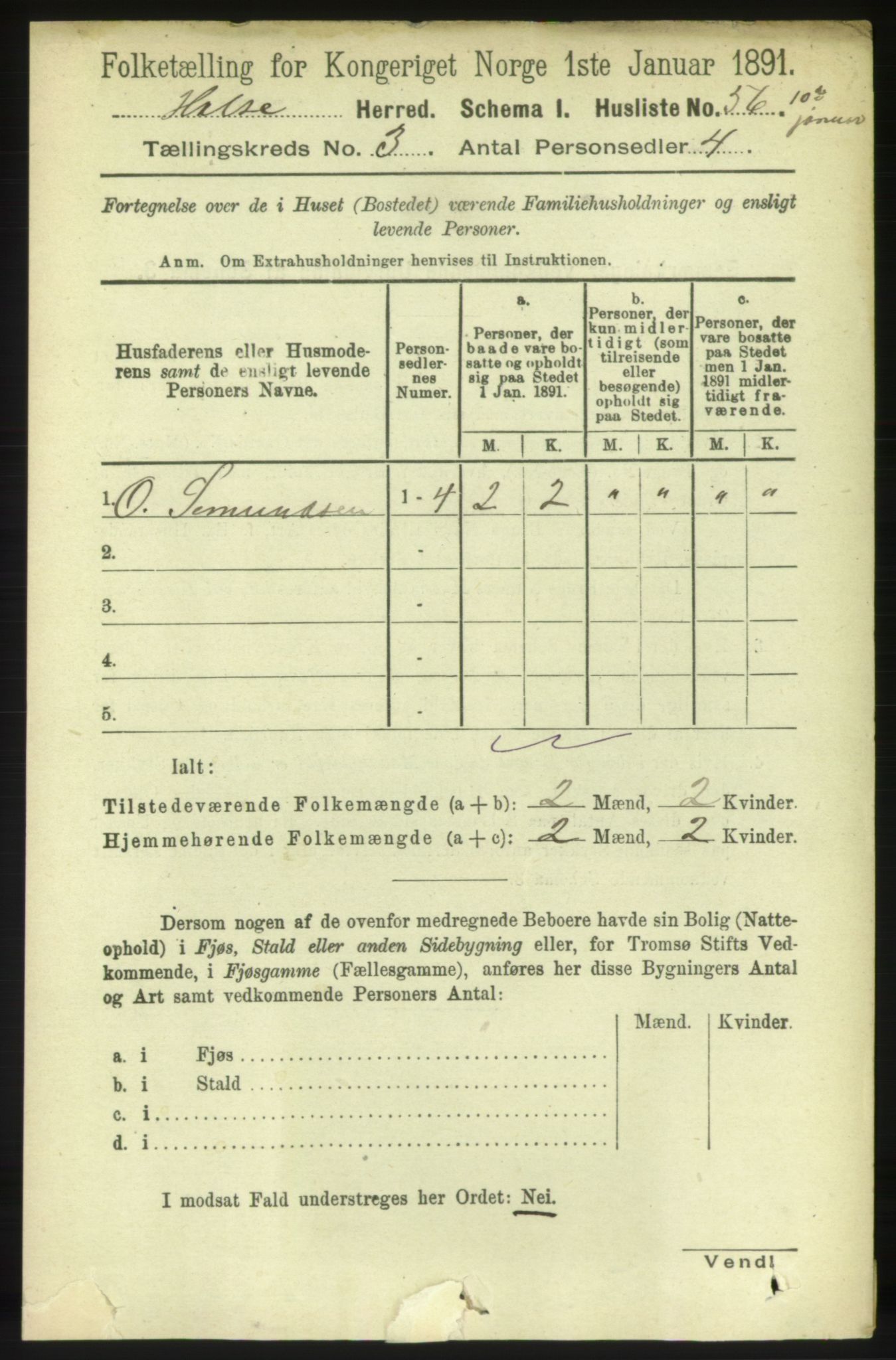 RA, 1891 census for 1571 Halsa, 1891, p. 483