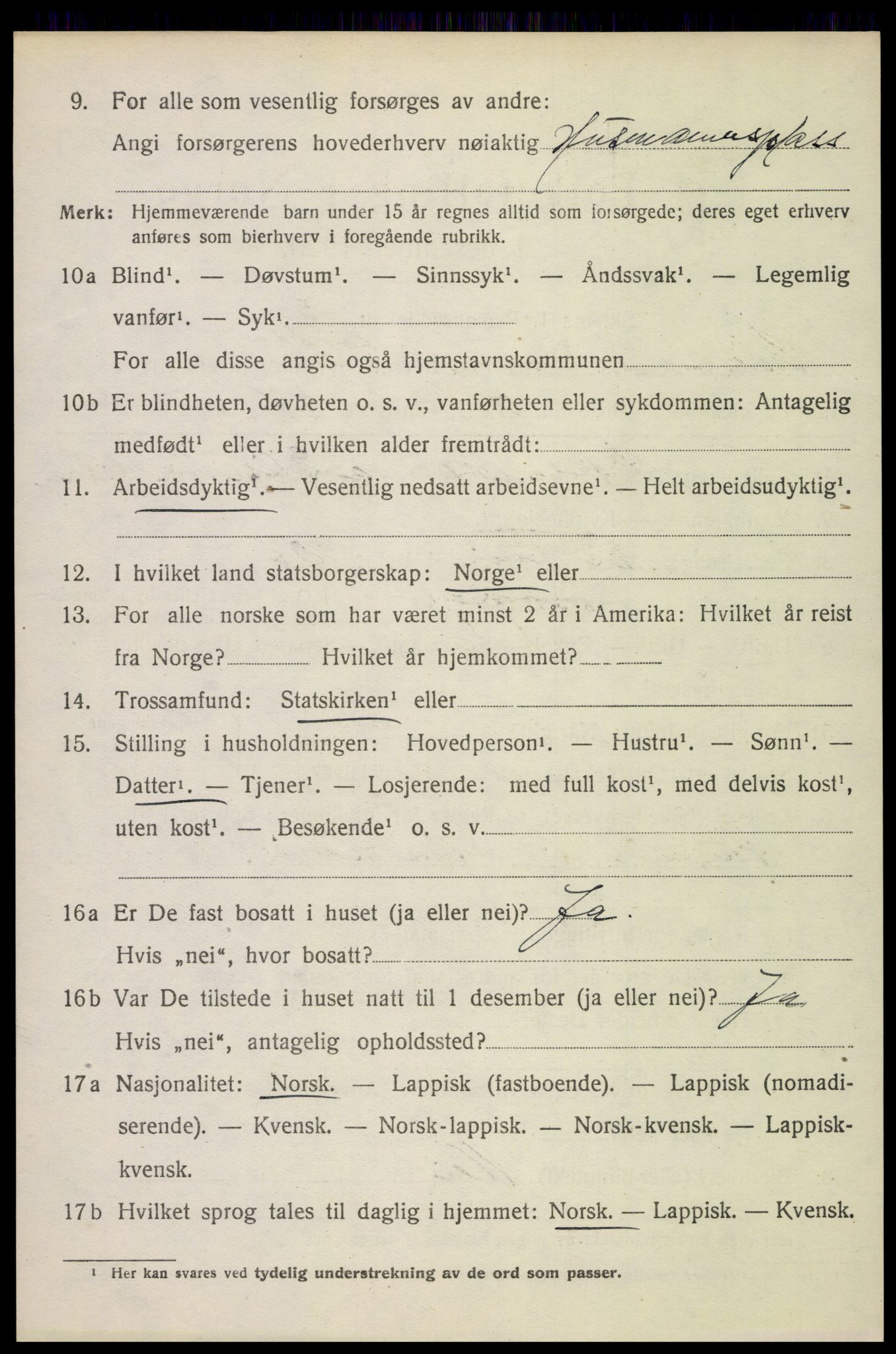 SAT, 1920 census for Borge, 1920, p. 8692