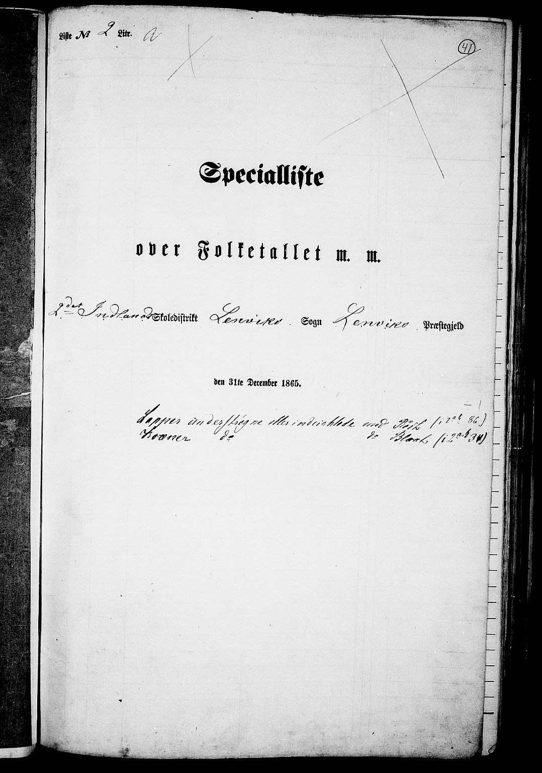 RA, 1865 census for Lenvik, 1865, p. 36