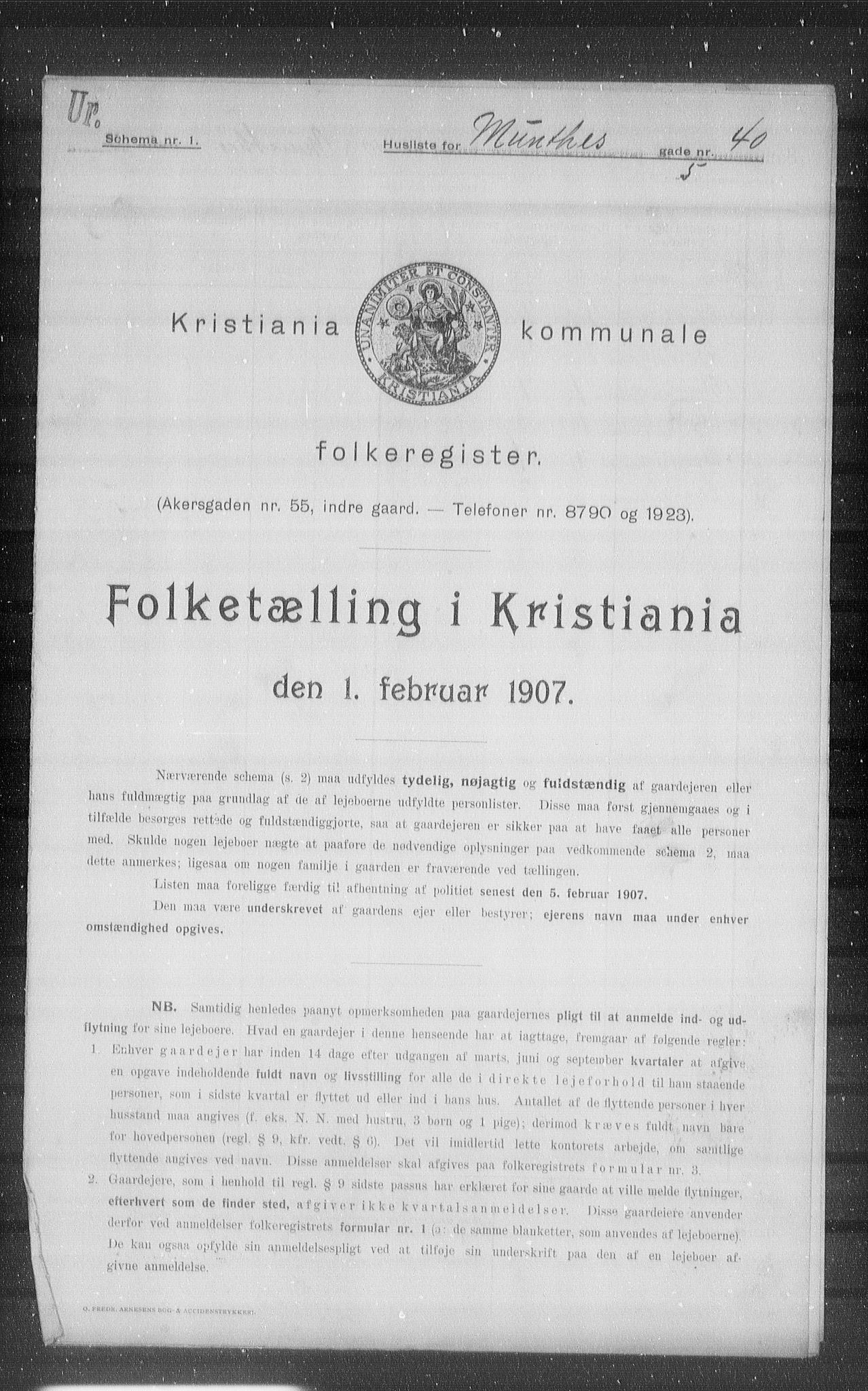 OBA, Municipal Census 1907 for Kristiania, 1907, p. 34835