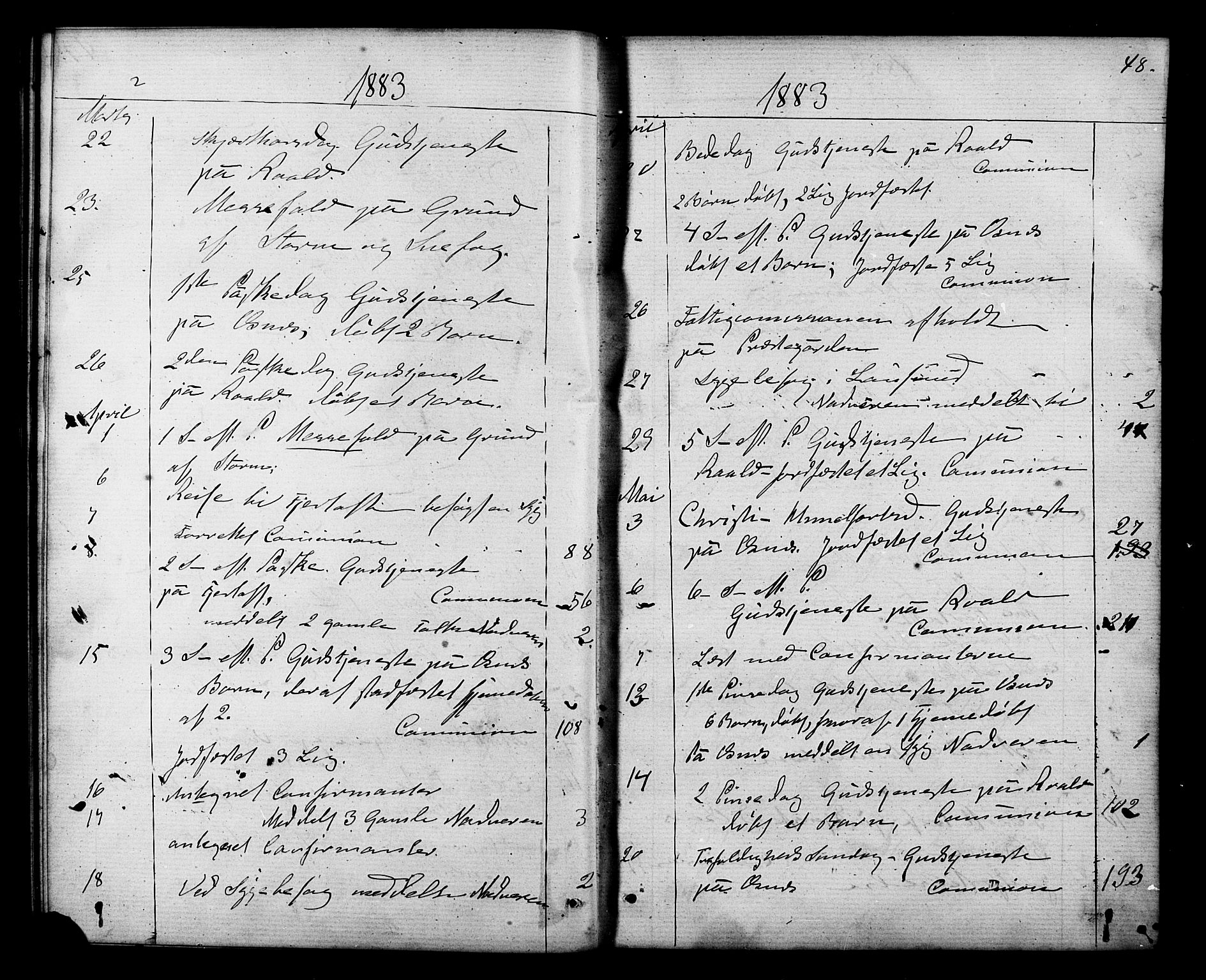 Ministerialprotokoller, klokkerbøker og fødselsregistre - Møre og Romsdal, SAT/A-1454/536/L0499: Parish register (official) no. 536A08, 1875-1890, p. 48