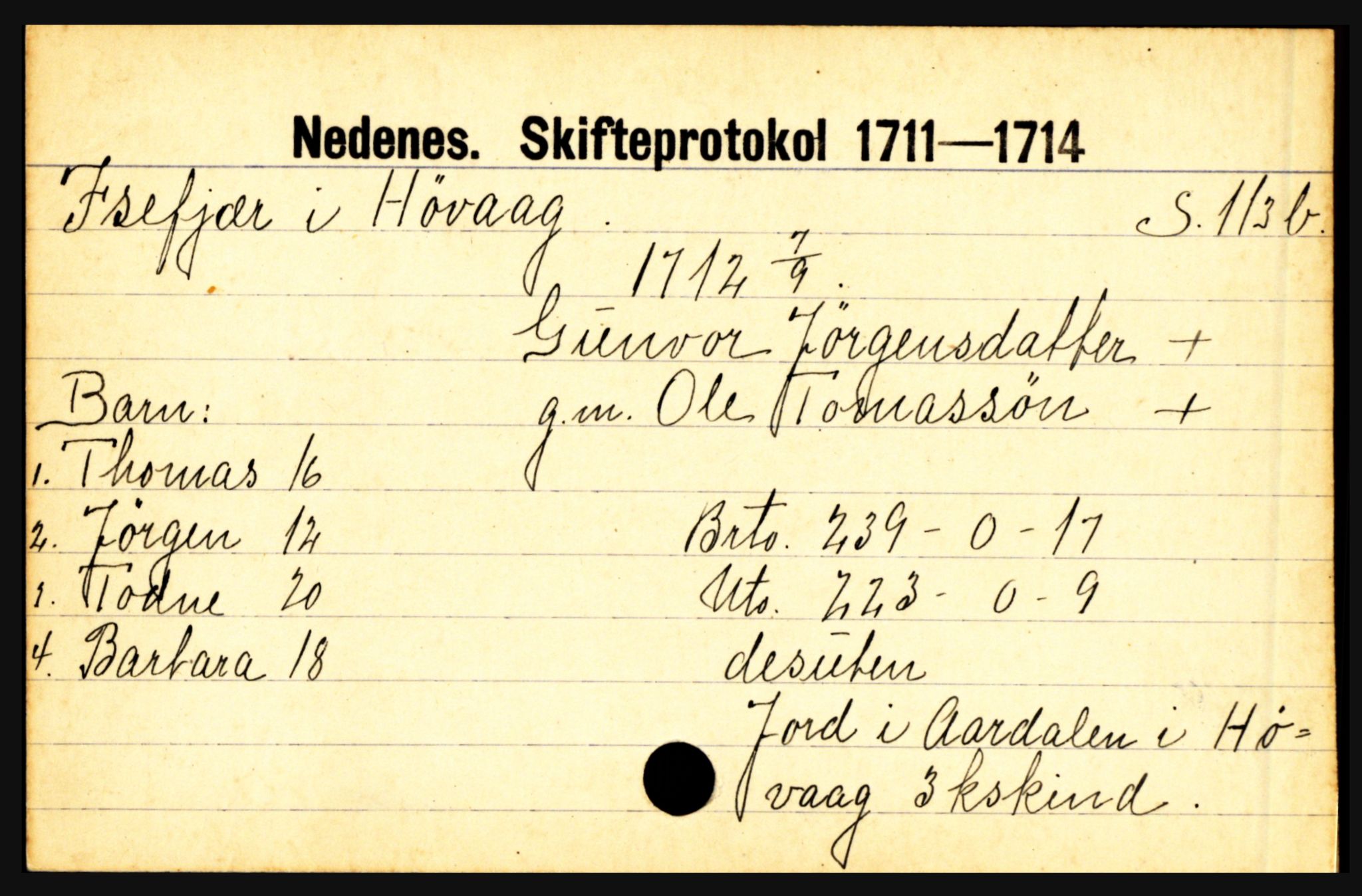 Nedenes sorenskriveri før 1824, AV/SAK-1221-0007/H, p. 14057