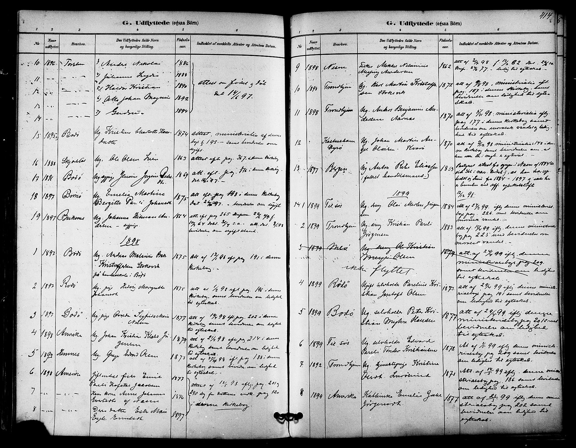 Ministerialprotokoller, klokkerbøker og fødselsregistre - Nordland, SAT/A-1459/839/L0568: Parish register (official) no. 839A05, 1880-1902, p. 414