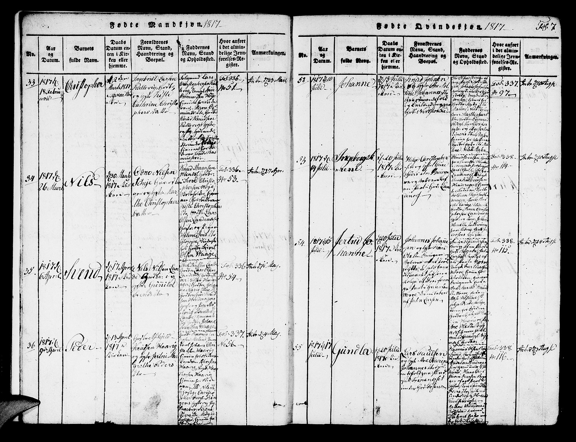 Avaldsnes sokneprestkontor, AV/SAST-A -101851/H/Ha/Haa/L0004: Parish register (official) no. A 4, 1816-1825, p. 7